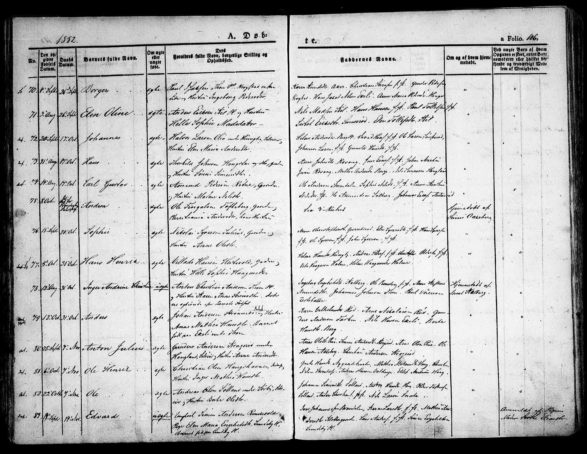 Råde prestekontor kirkebøker, AV/SAO-A-2009/F/Fa/L0005: Parish register (official) no. 5, 1830-1853, p. 106