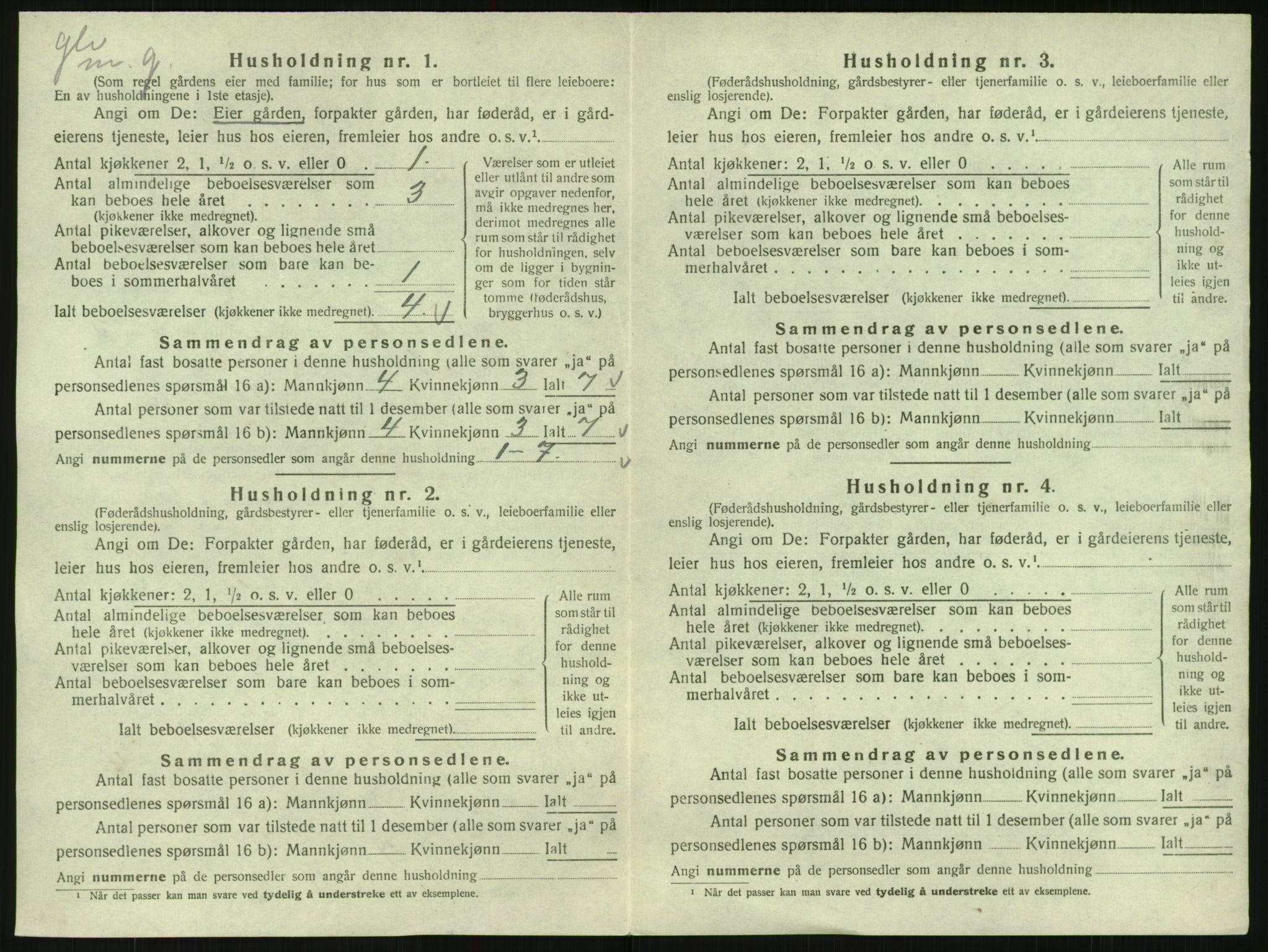 SAK, 1920 census for Hylestad, 1920, p. 273