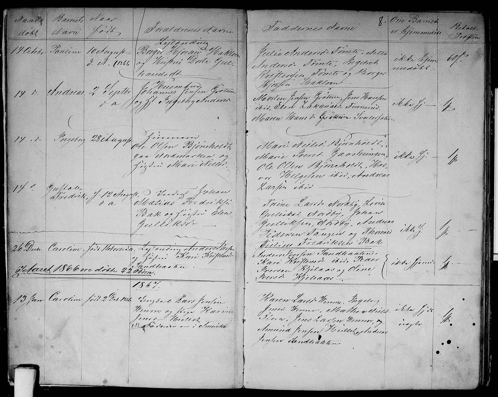Vestre Aker prestekontor Kirkebøker, SAO/A-10025/G/Gb/L0001: Parish register (copy) no. II 1, 1865-1881, p. 7-8