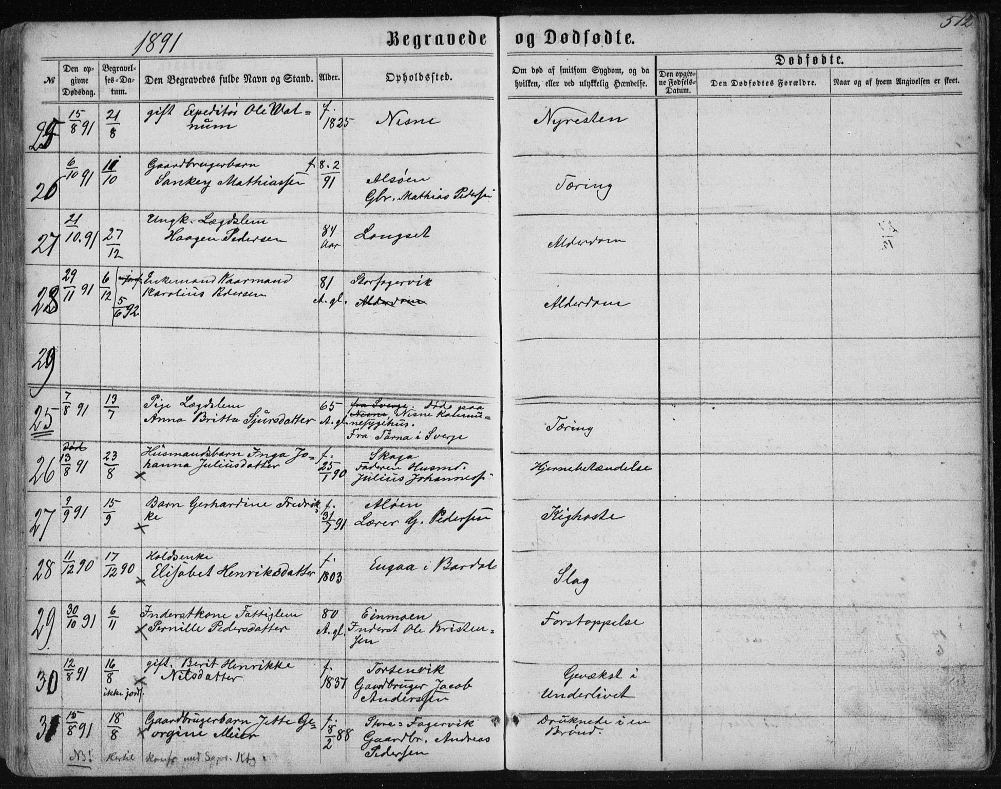 Ministerialprotokoller, klokkerbøker og fødselsregistre - Nordland, AV/SAT-A-1459/838/L0556: Parish register (copy) no. 838C03, 1861-1893, p. 512