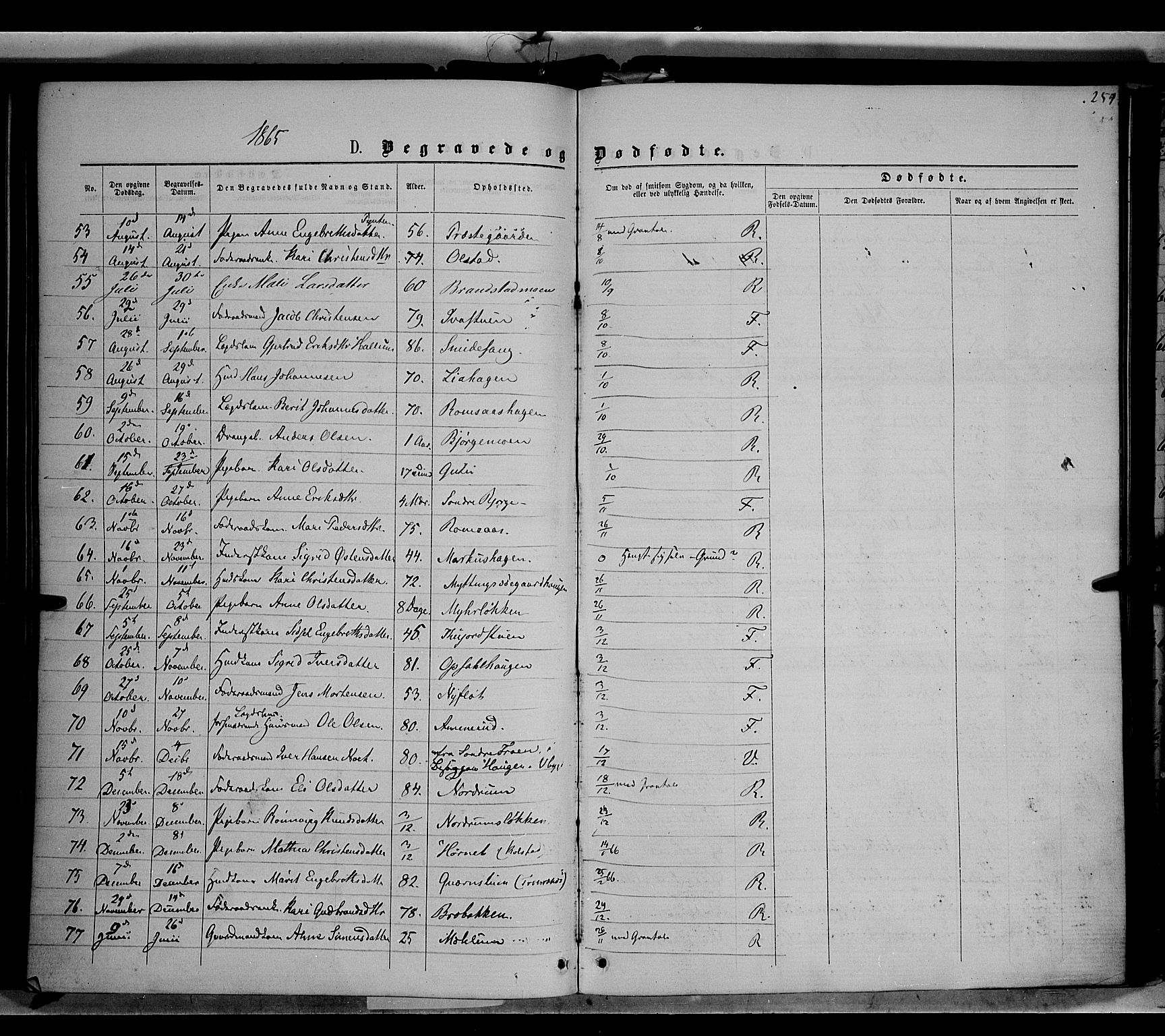 Ringebu prestekontor, SAH/PREST-082/H/Ha/Haa/L0007: Parish register (official) no. 7, 1860-1877, p. 259