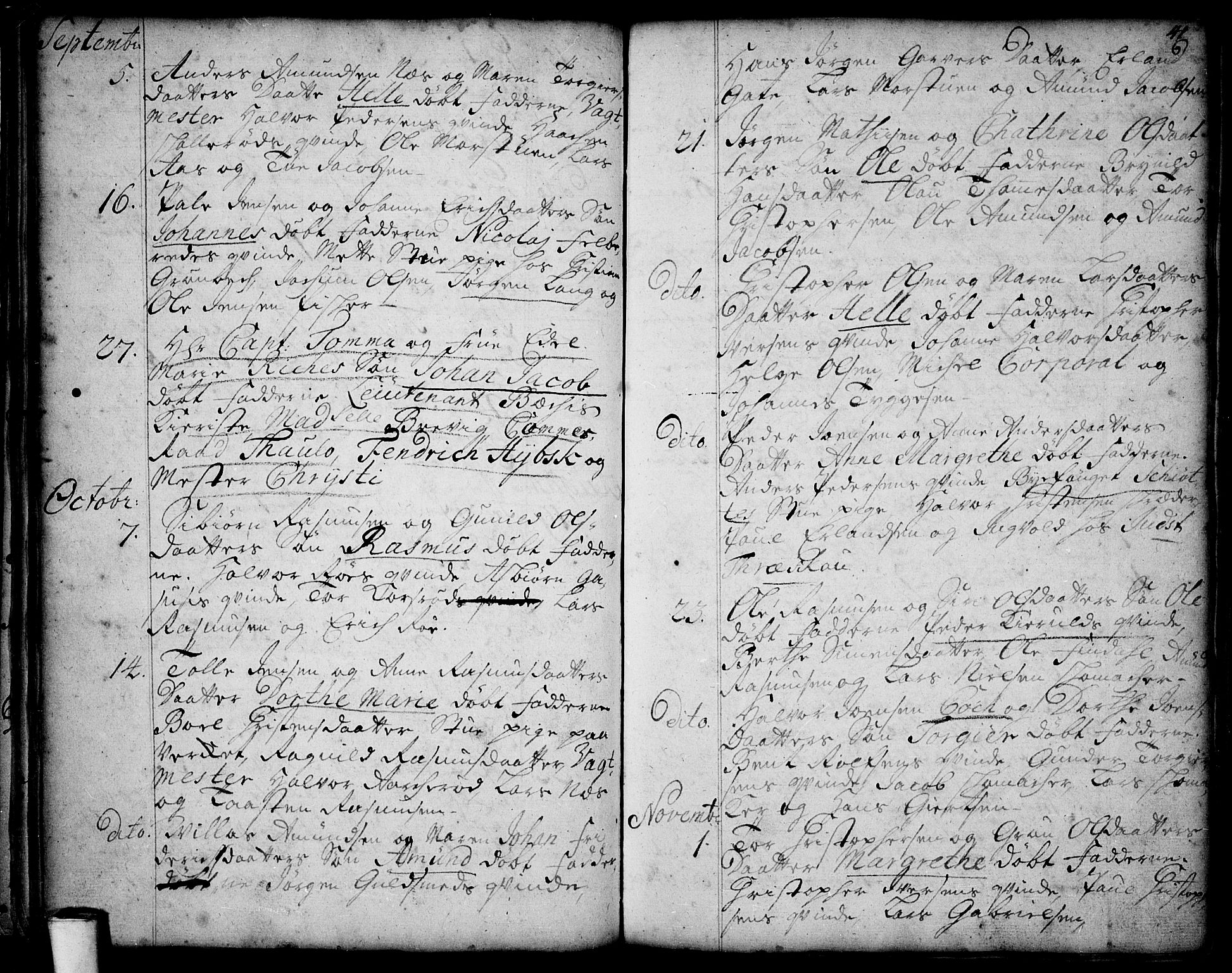 Moss prestekontor Kirkebøker, AV/SAO-A-2003/F/Fa/L0001: Parish register (official) no. I 1, 1725-1752, p. 41