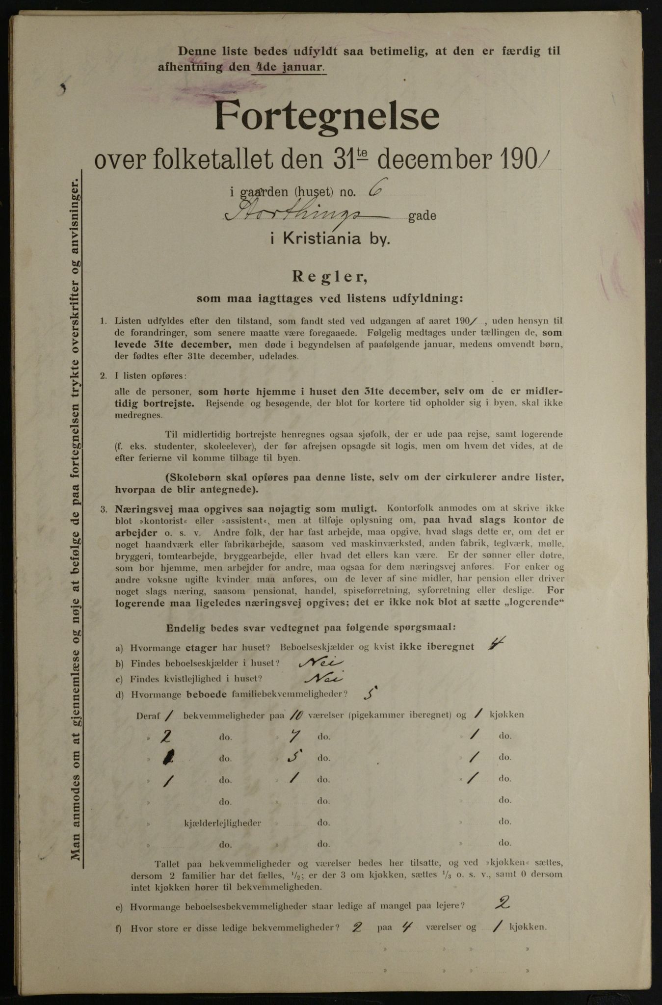 OBA, Municipal Census 1901 for Kristiania, 1901, p. 15919