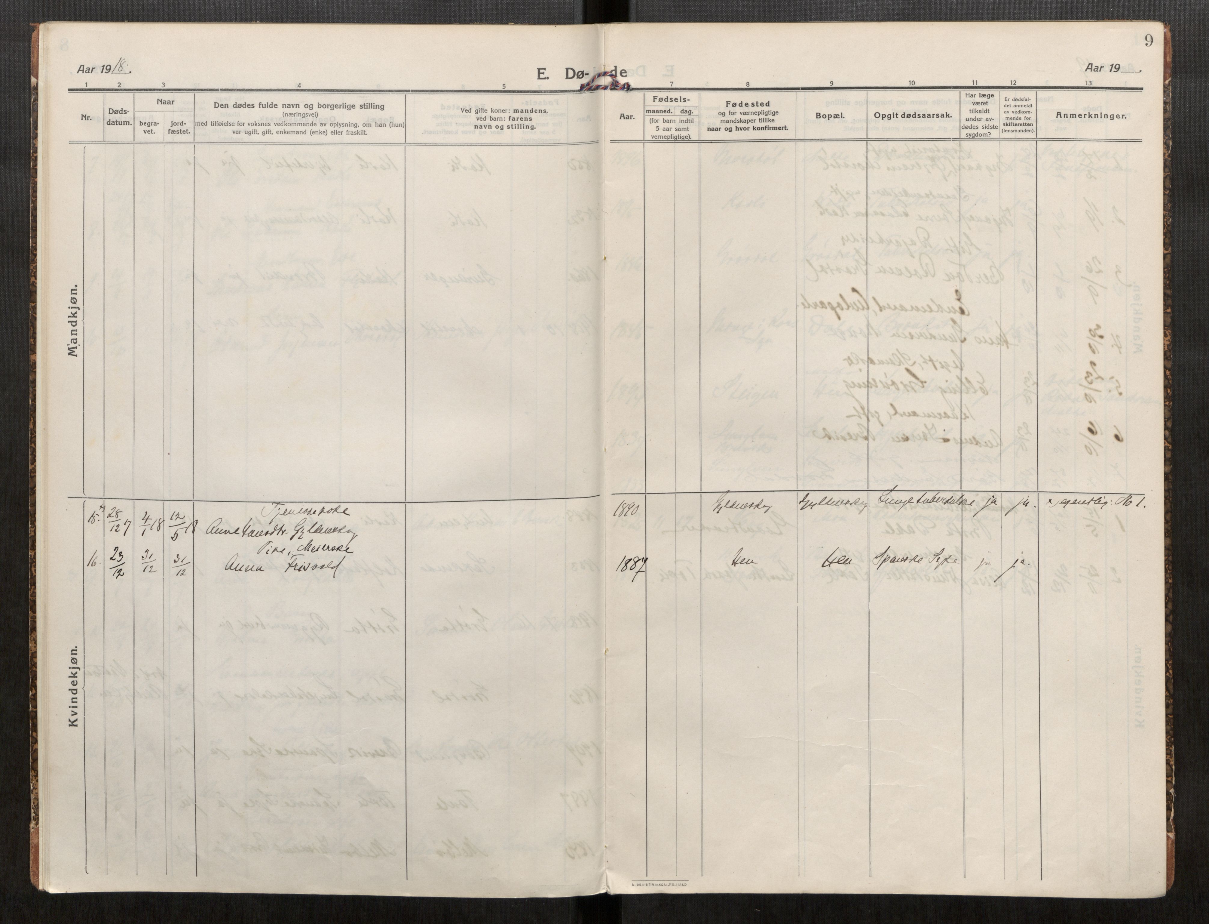 Ministerialprotokoller, klokkerbøker og fødselsregistre - Møre og Romsdal, AV/SAT-A-1454/545/L0595: Parish register (official) no. 545A05, 1915-1921, p. 9