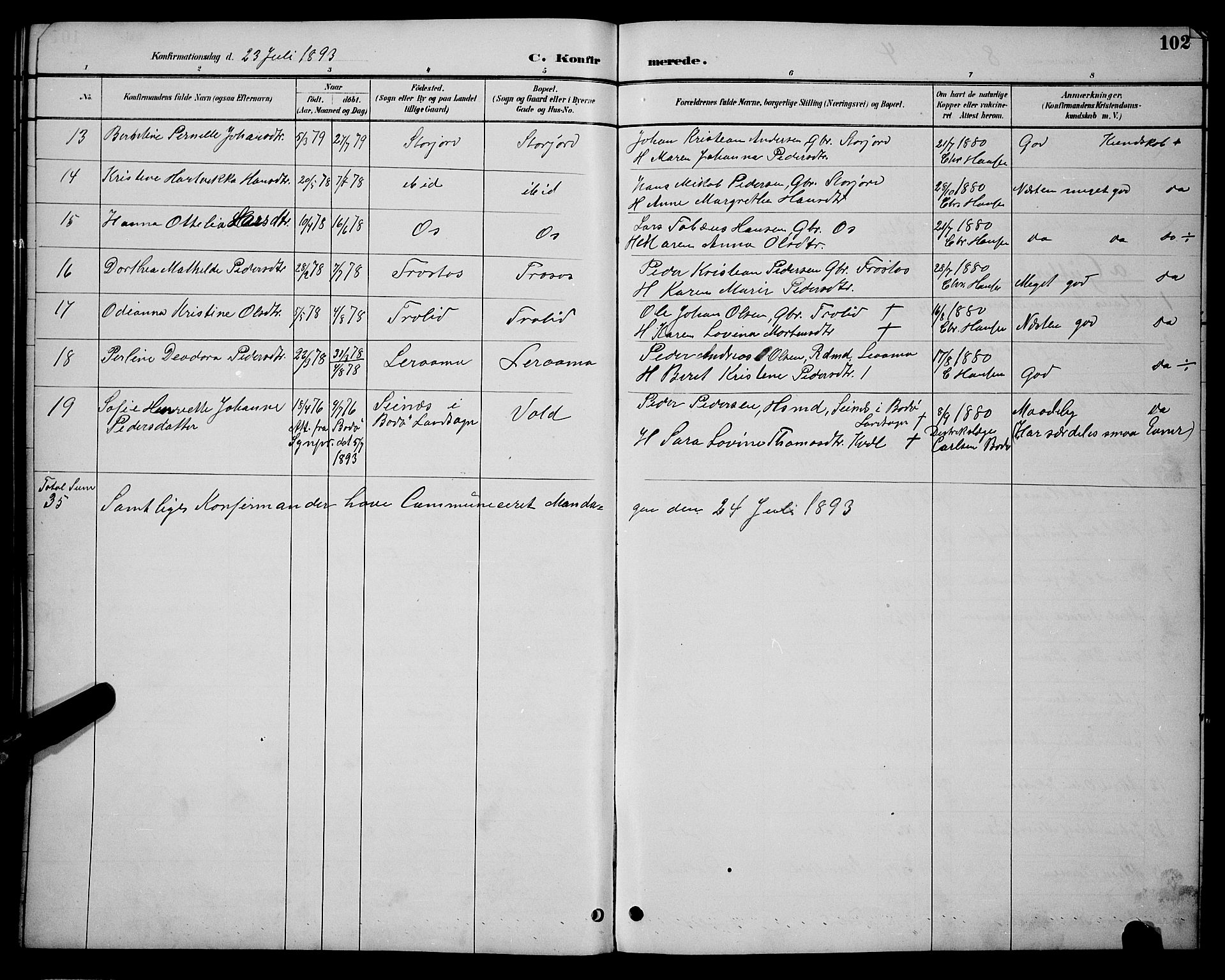 Ministerialprotokoller, klokkerbøker og fødselsregistre - Nordland, AV/SAT-A-1459/846/L0654: Parish register (copy) no. 846C04, 1887-1901, p. 102