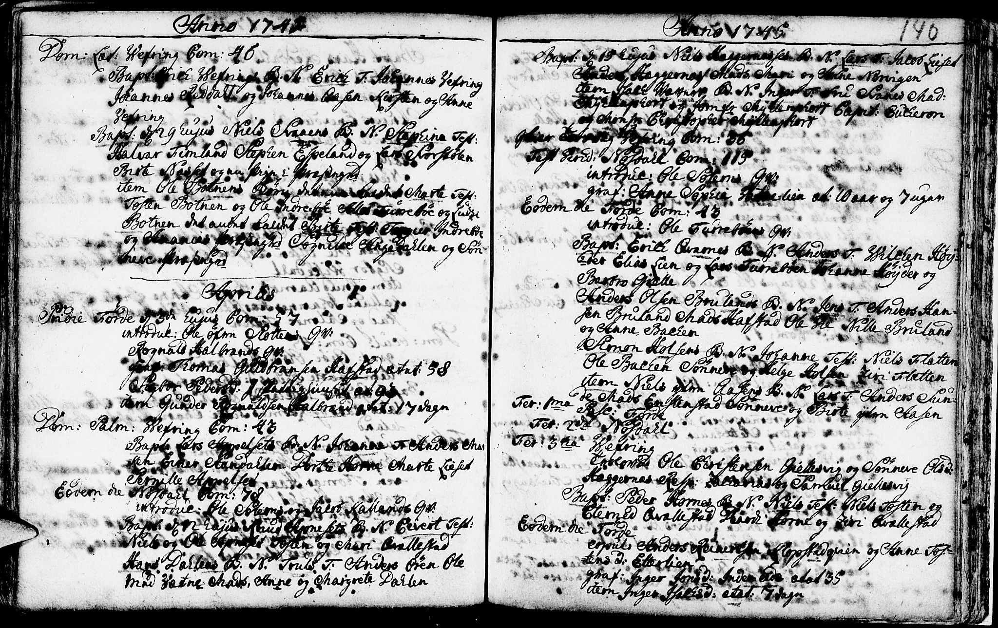 Førde sokneprestembete, SAB/A-79901/H/Haa/Haaa/L0002: Parish register (official) no. A 2, 1728-1748, p. 140