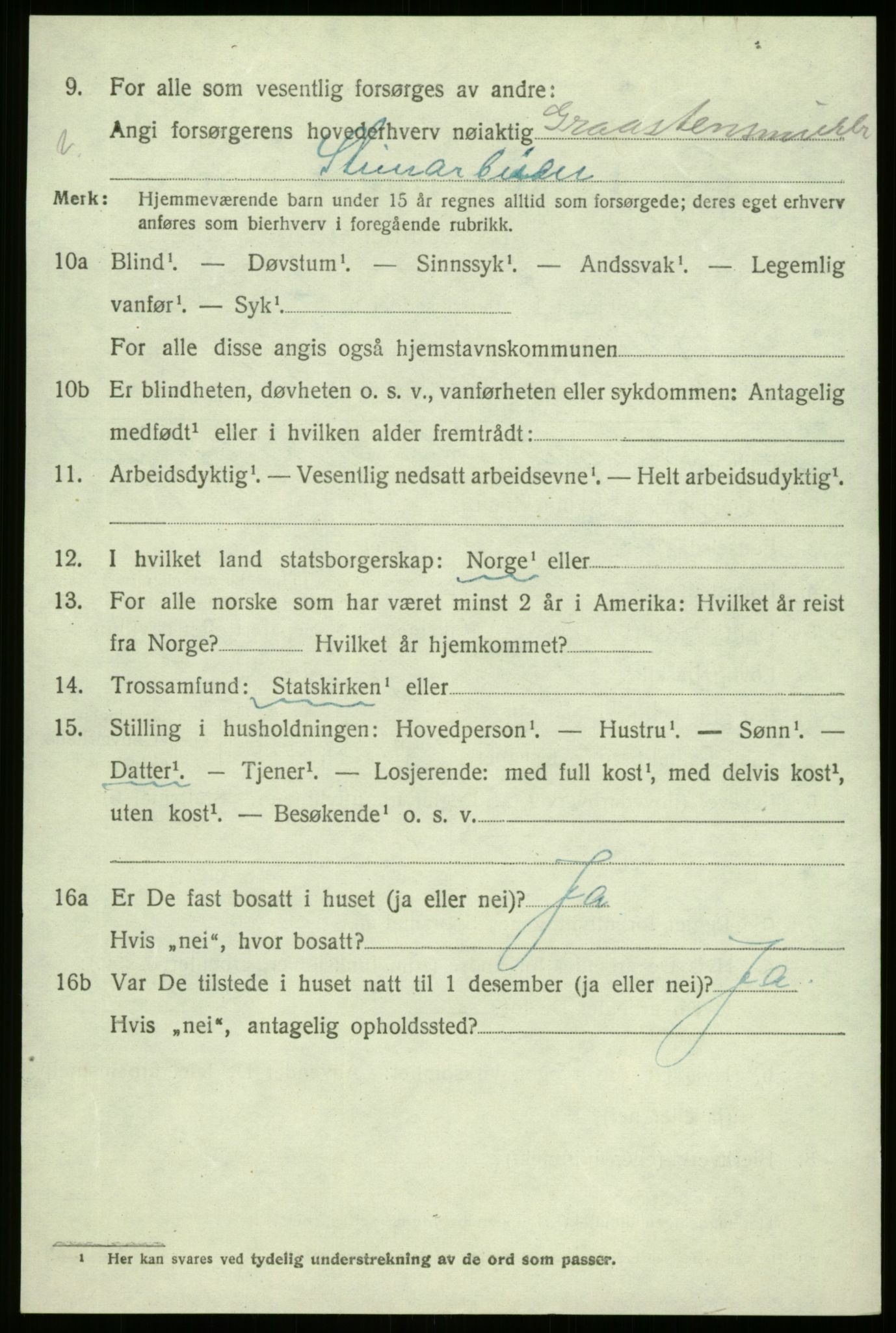 SAB, 1920 census for Fjaler, 1920, p. 5236