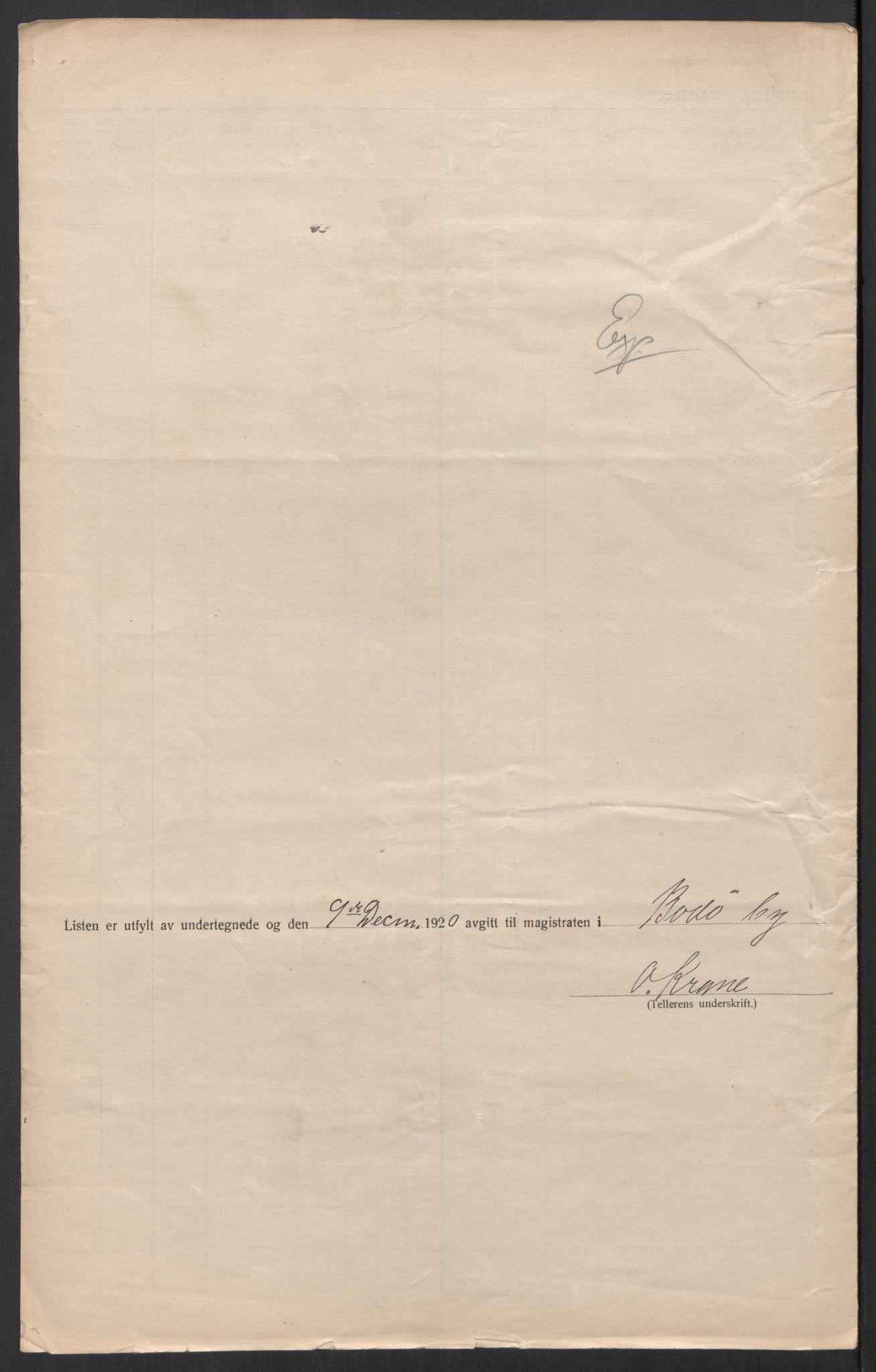SAT, 1920 census for Bodø, 1920, p. 36