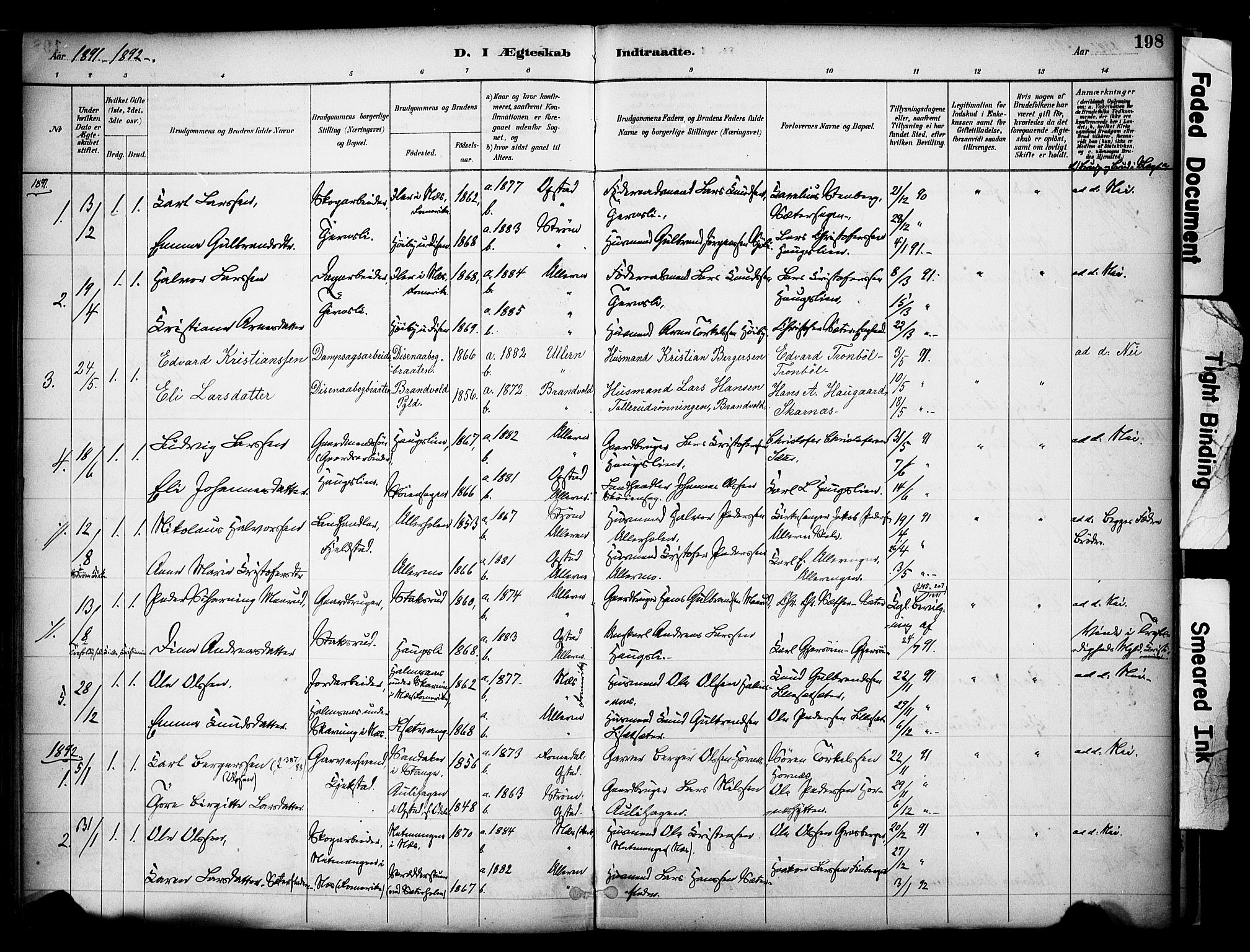 Sør-Odal prestekontor, SAH/PREST-030/H/Ha/Haa/L0008: Parish register (official) no. 8, 1886-1922, p. 198