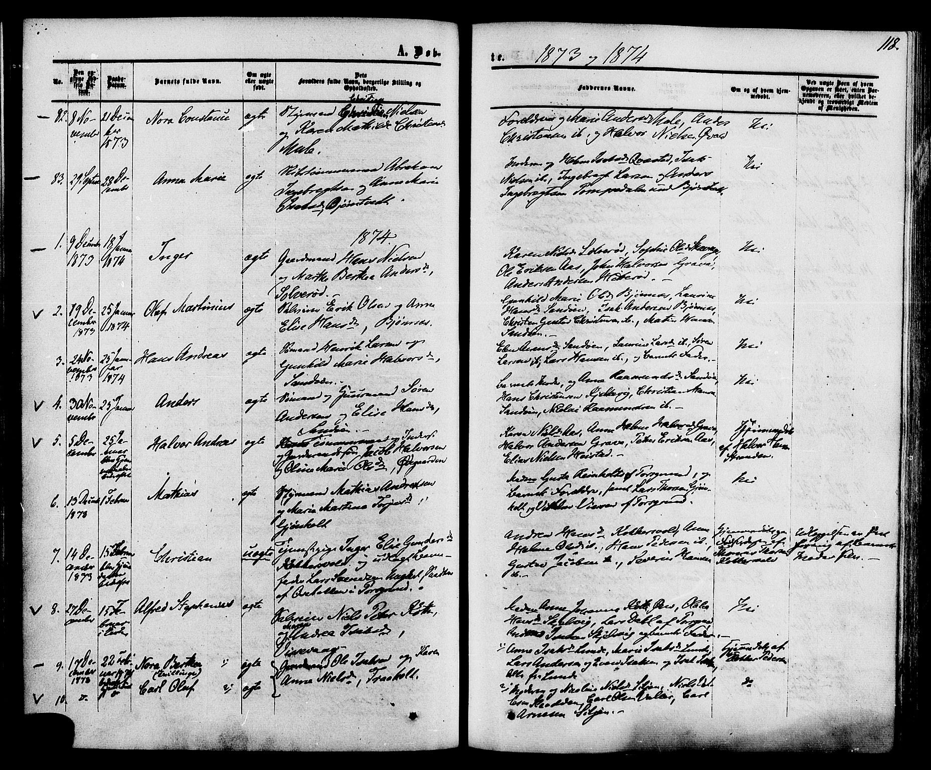 Eidanger kirkebøker, SAKO/A-261/F/Fa/L0010: Parish register (official) no. 10, 1859-1874, p. 118