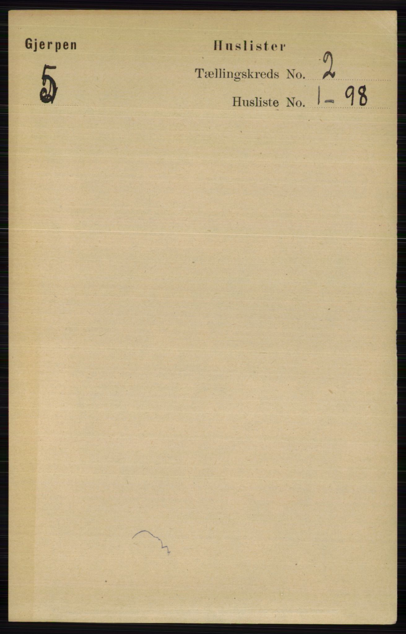RA, 1891 census for 0812 Gjerpen, 1891, p. 646