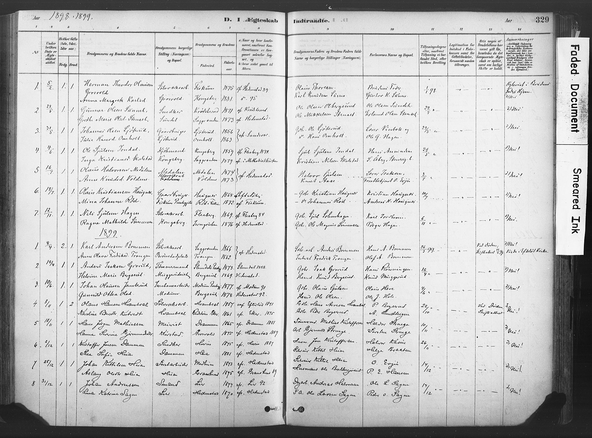 Sandsvær kirkebøker, SAKO/A-244/F/Fd/L0001: Parish register (official) no. IV 1, 1878-1906, p. 329