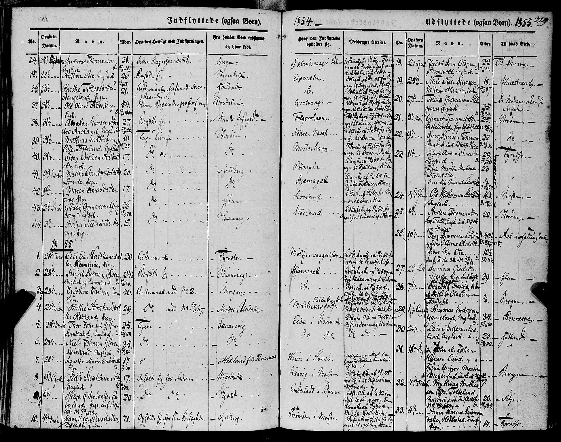 Finnås sokneprestembete, SAB/A-99925/H/Ha/Haa/Haaa/L0007: Parish register (official) no. A 7, 1850-1862, p. 329