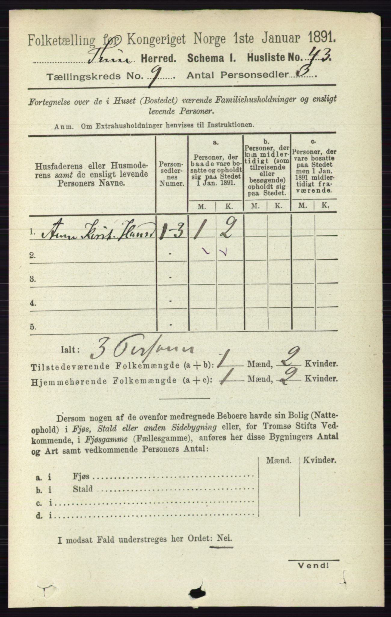 RA, 1891 census for 0130 Tune, 1891, p. 6184