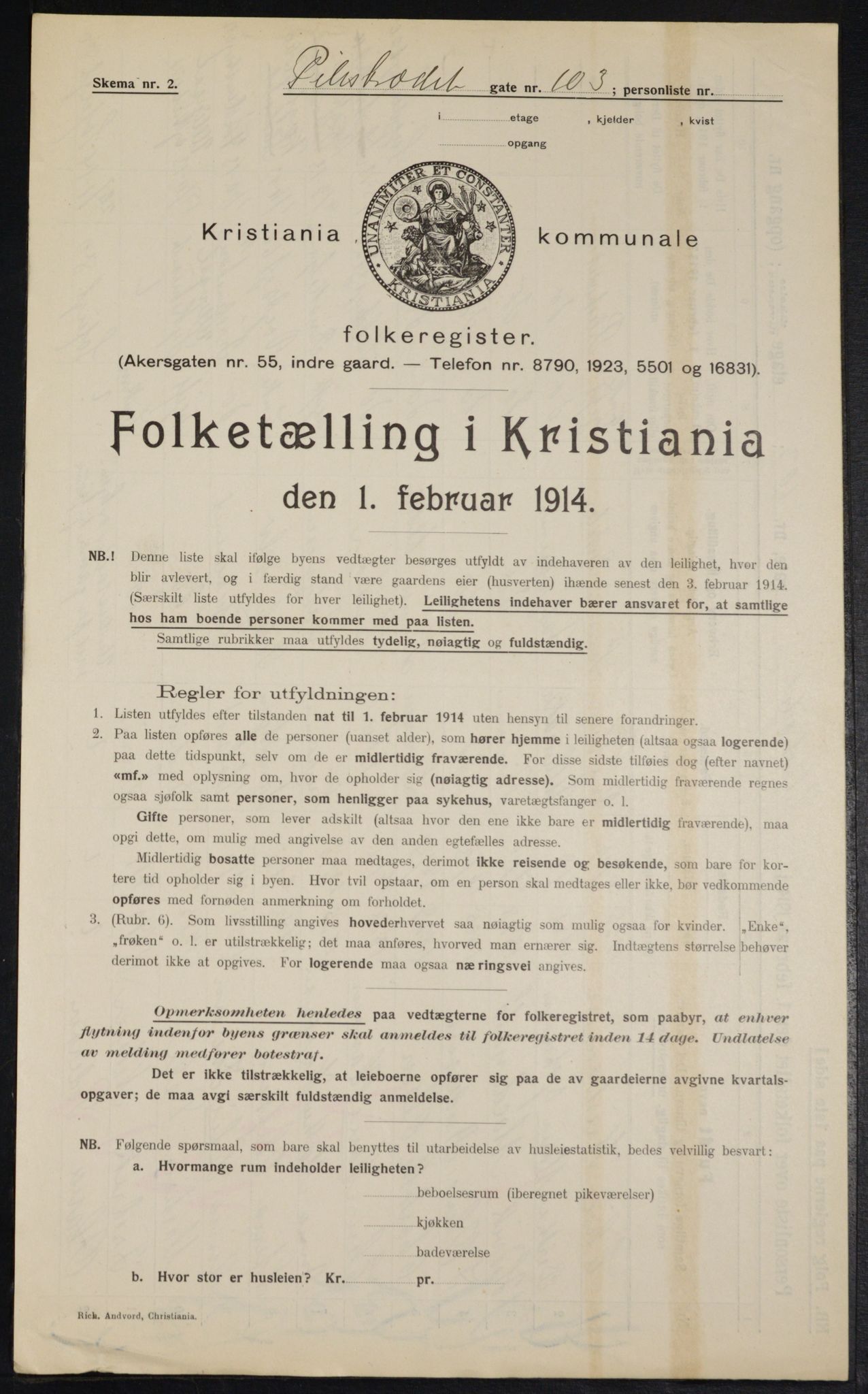 OBA, Municipal Census 1914 for Kristiania, 1914, p. 80256