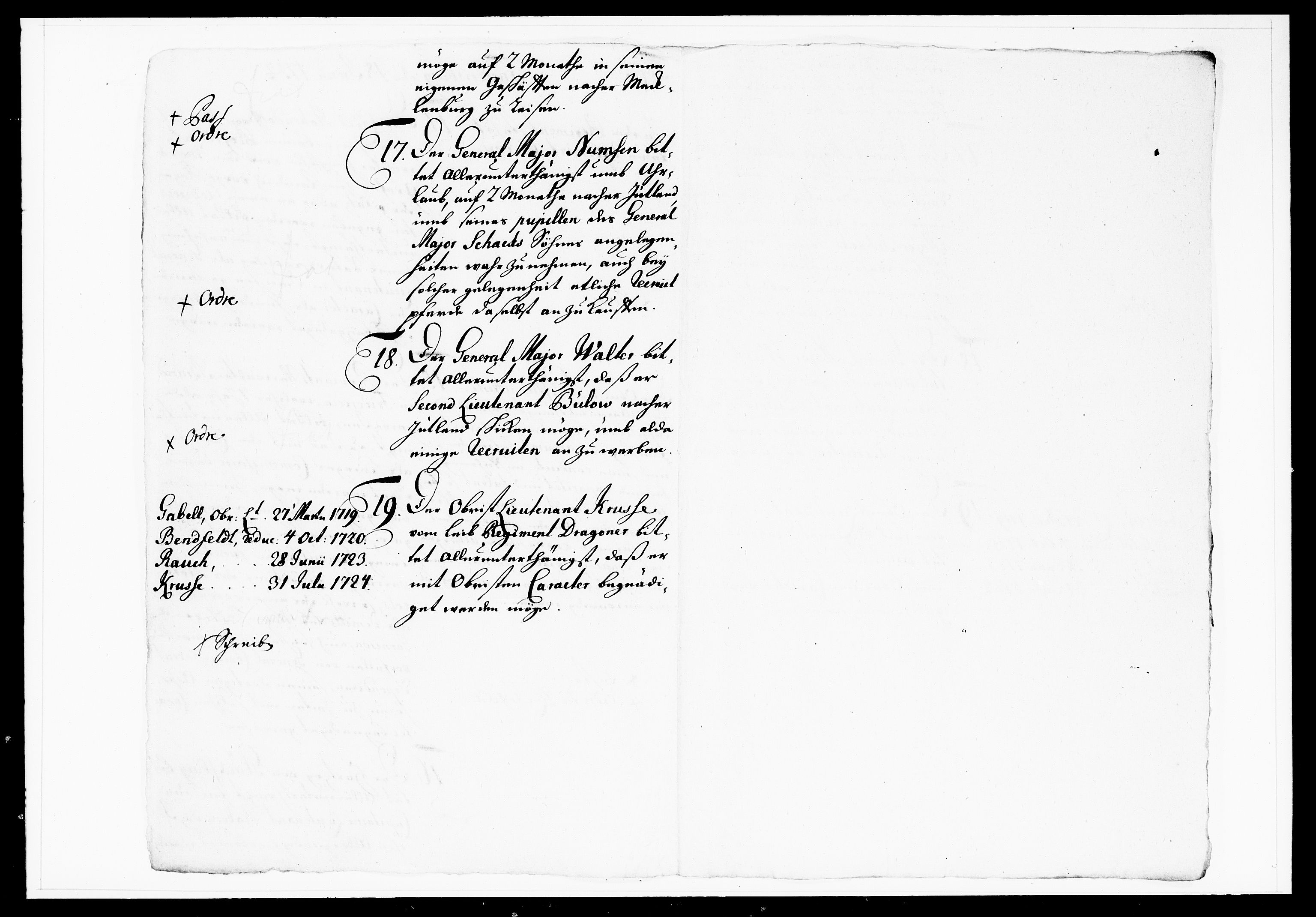 Krigskollegiet, Krigskancelliet, DRA/A-0006/-/1103-1107: Refererede sager, 1732, p. 167
