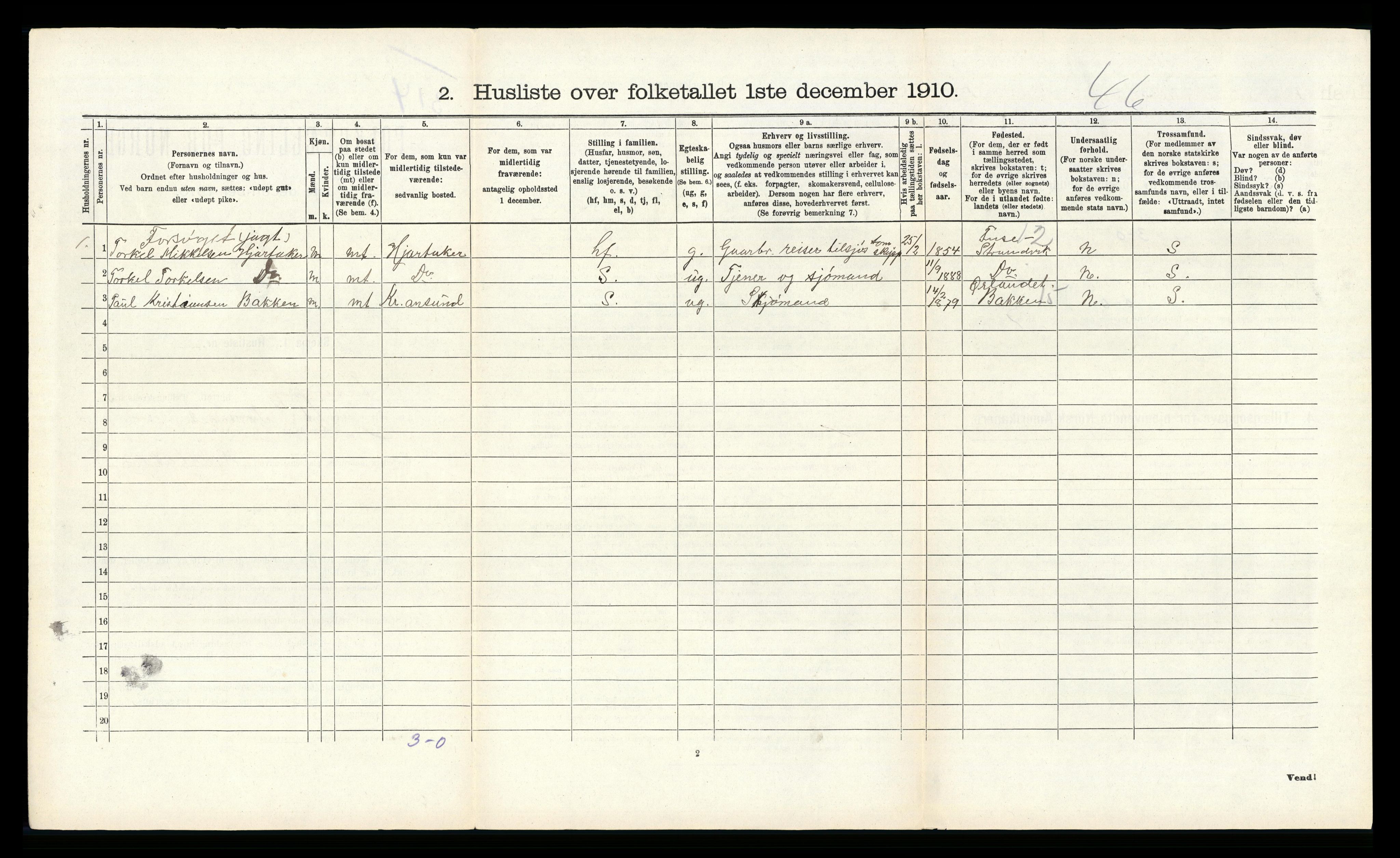 RA, 1910 census for Herdla, 1910, p. 251