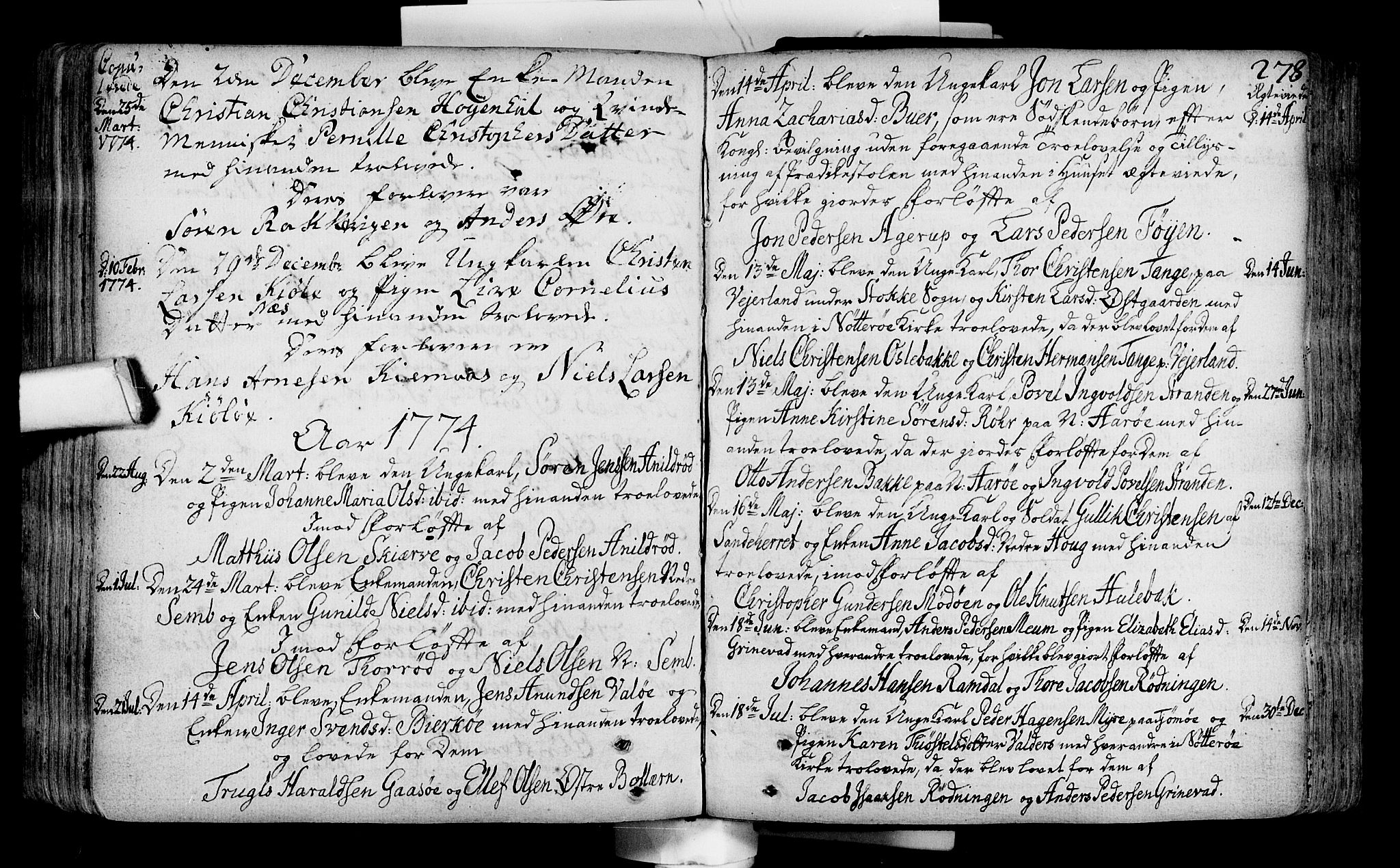 Nøtterøy kirkebøker, AV/SAKO-A-354/F/Fa/L0002: Parish register (official) no. I 2, 1738-1790, p. 278