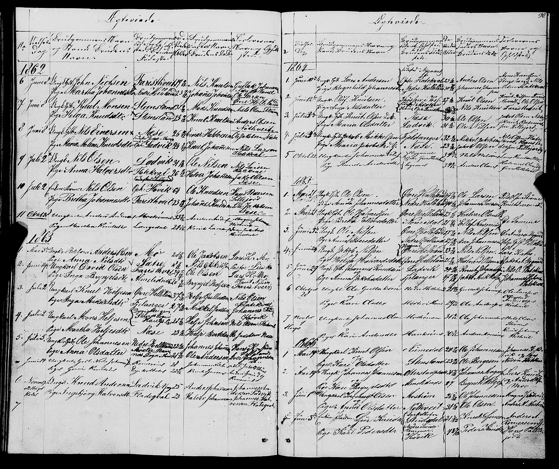 Osterfjorden Soknepresembete, SAB/A-77301: Parish register (copy) no. B 1, 1851-1890, p. 90