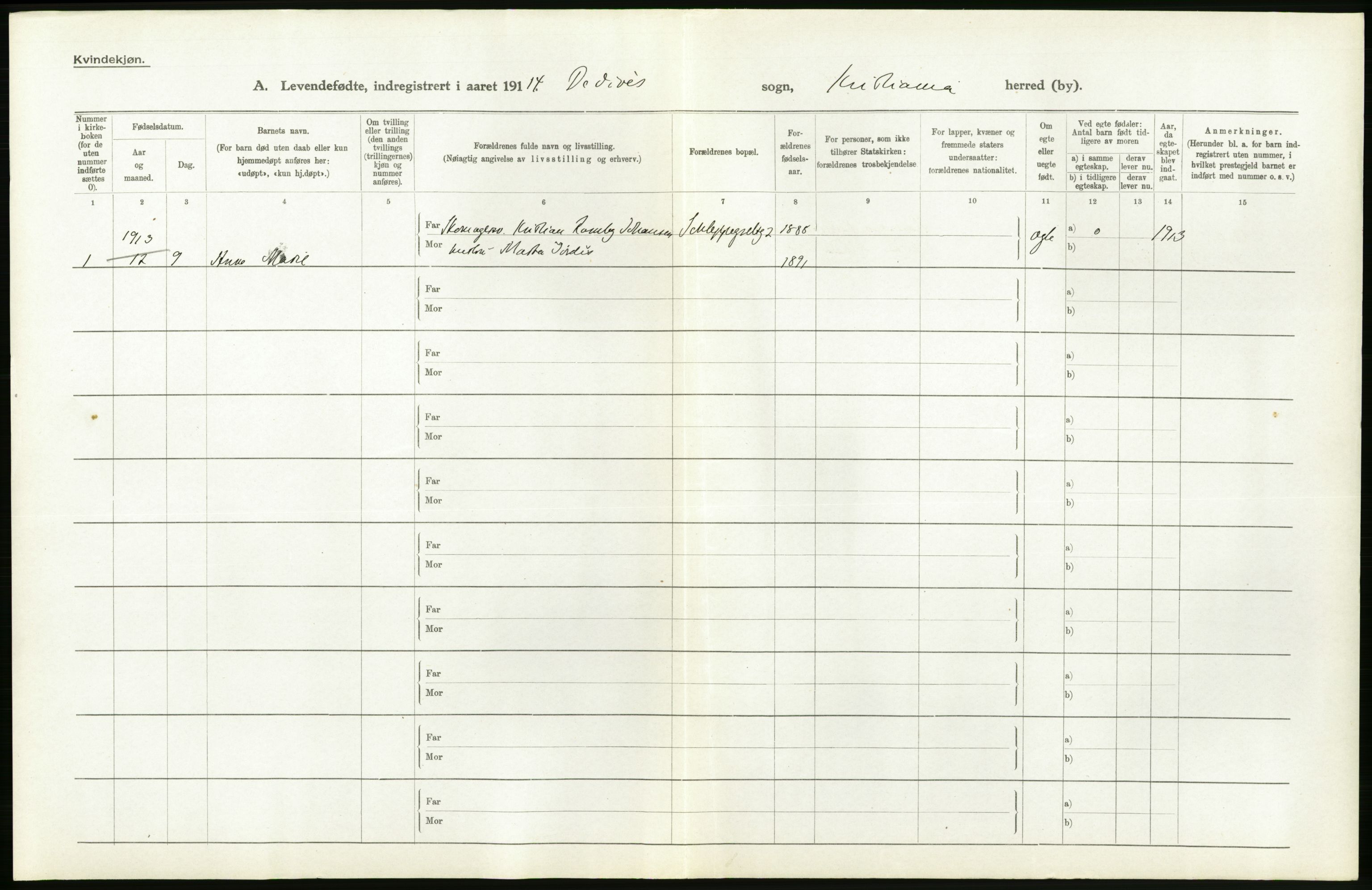 Statistisk sentralbyrå, Sosiodemografiske emner, Befolkning, RA/S-2228/D/Df/Dfb/Dfbd/L0005: Kristiania: Levendefødte menn og kvinner., 1914, p. 482