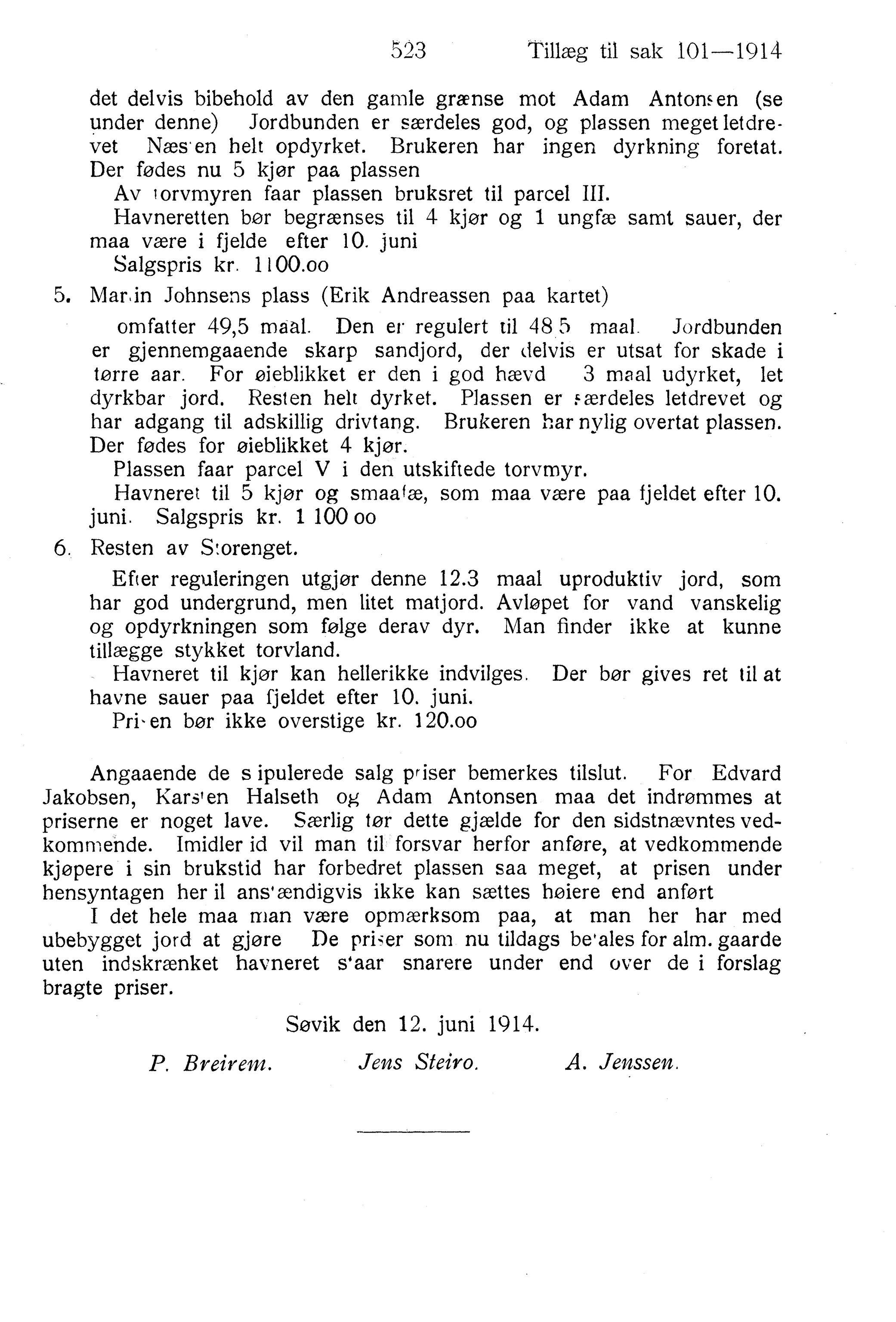 Nordland Fylkeskommune. Fylkestinget, AIN/NFK-17/176/A/Ac/L0037: Fylkestingsforhandlinger 1914, 1914