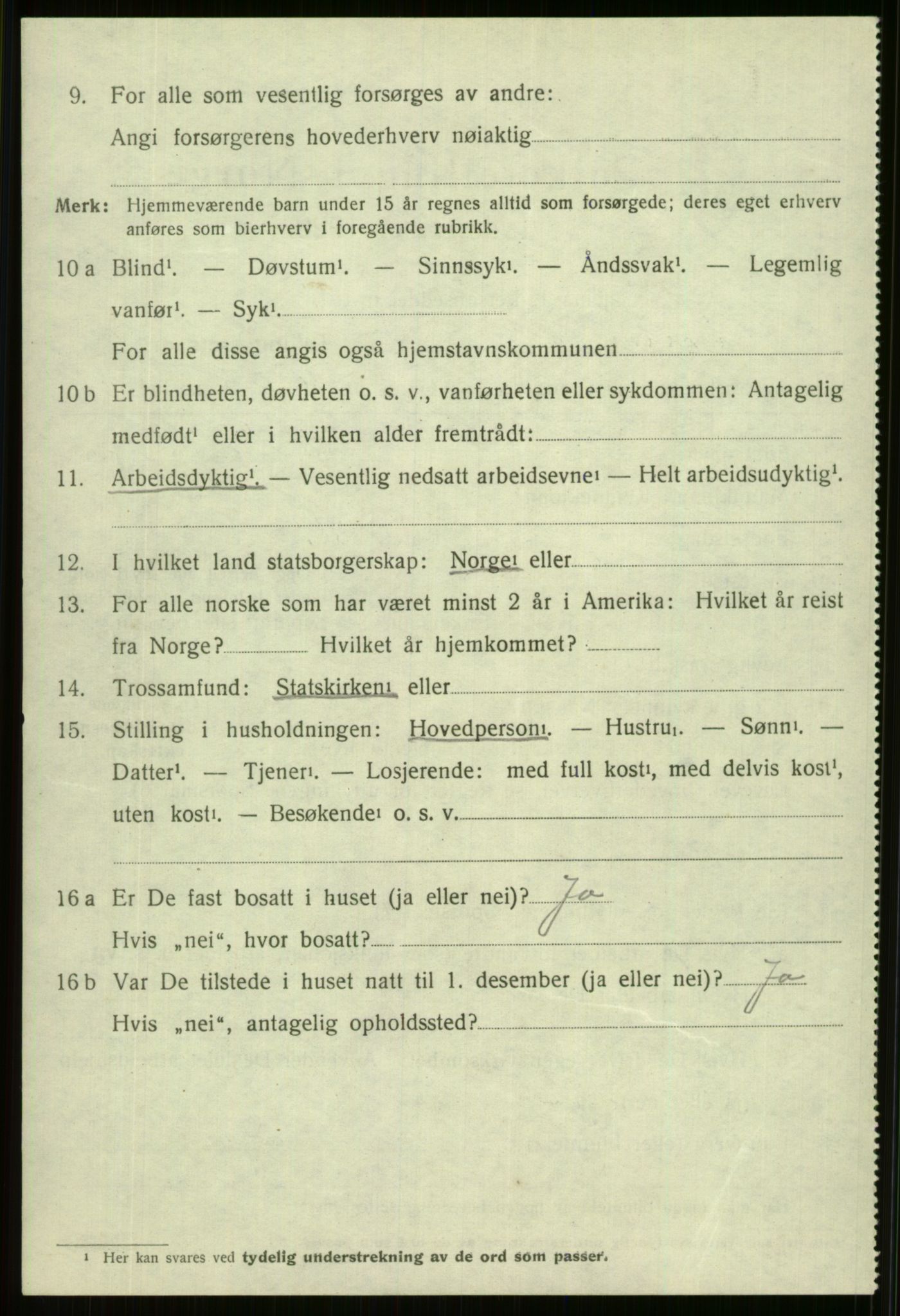 SAB, 1920 census for Vossestrand, 1920, p. 2377