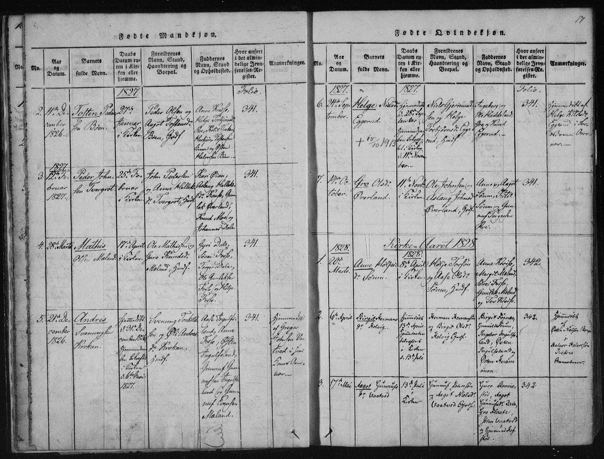 Tinn kirkebøker, SAKO/A-308/F/Fc/L0001: Parish register (official) no. III 1, 1815-1843, p. 17