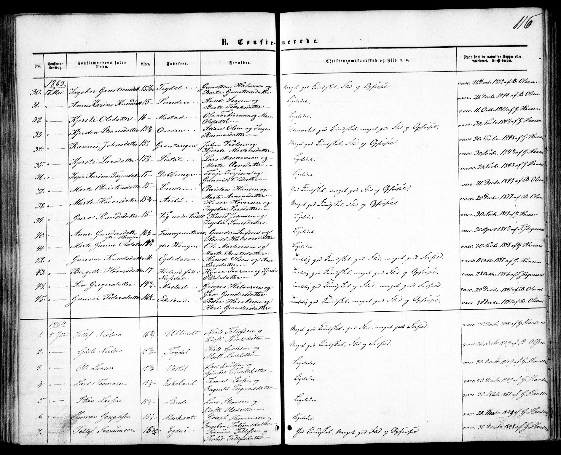 Gjerstad sokneprestkontor, AV/SAK-1111-0014/F/Fa/Faa/L0007: Parish register (official) no. A 7, 1858-1875, p. 116