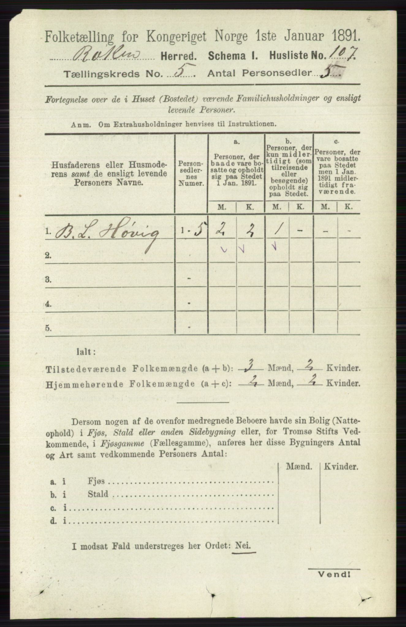 RA, 1891 census for 0627 Røyken, 1891, p. 2871
