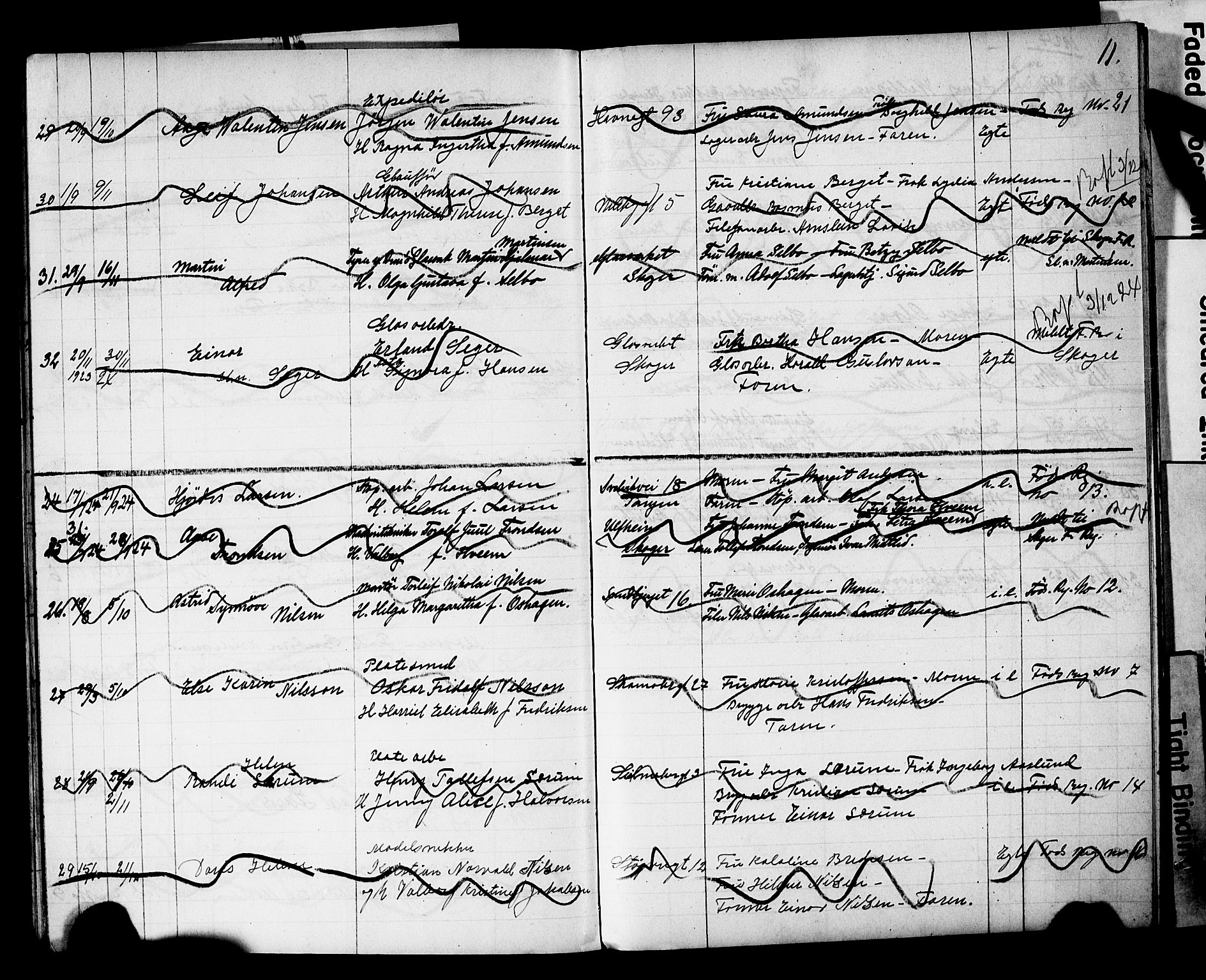 Strømsø kirkebøker, AV/SAKO-A-246/Y/Yb/L0003: Parish register draft no. II 3, 1921-1925, p. 11