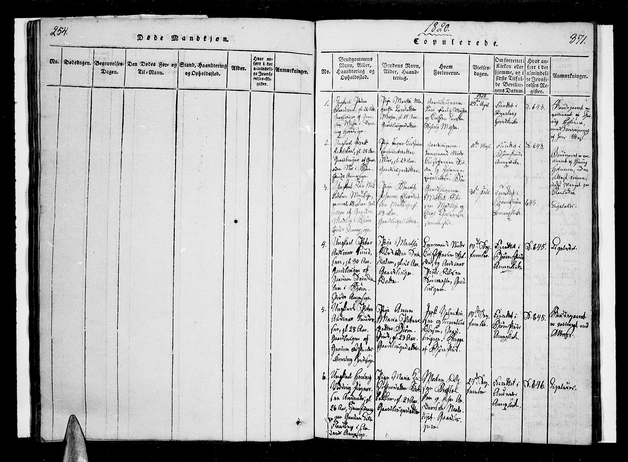 Ministerialprotokoller, klokkerbøker og fødselsregistre - Nordland, AV/SAT-A-1459/897/L1395: Parish register (official) no. 897A03, 1820-1841, p. 370-371