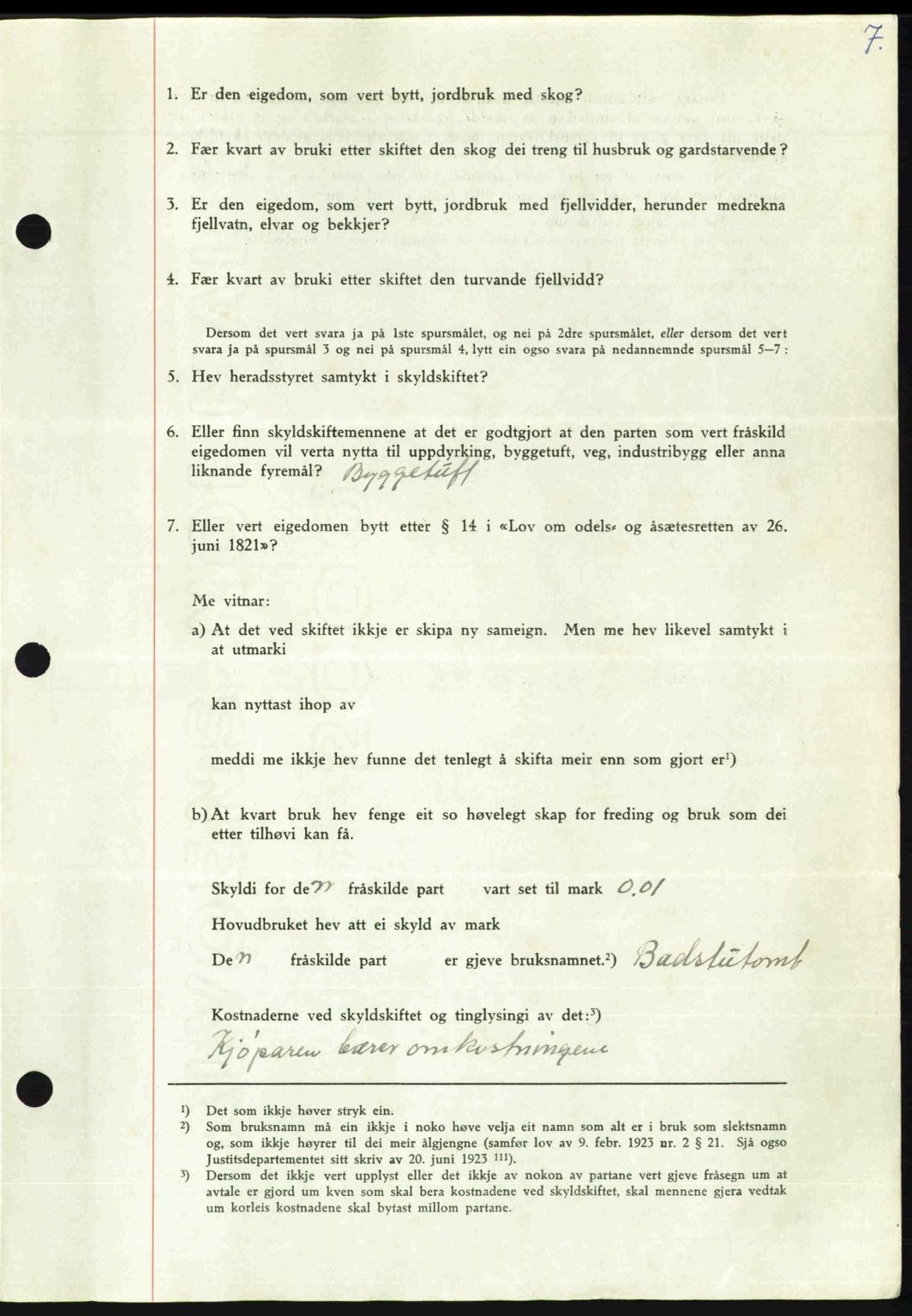 Nordmøre sorenskriveri, AV/SAT-A-4132/1/2/2Ca: Mortgage book no. A107, 1947-1948, Diary no: : 2870/1947