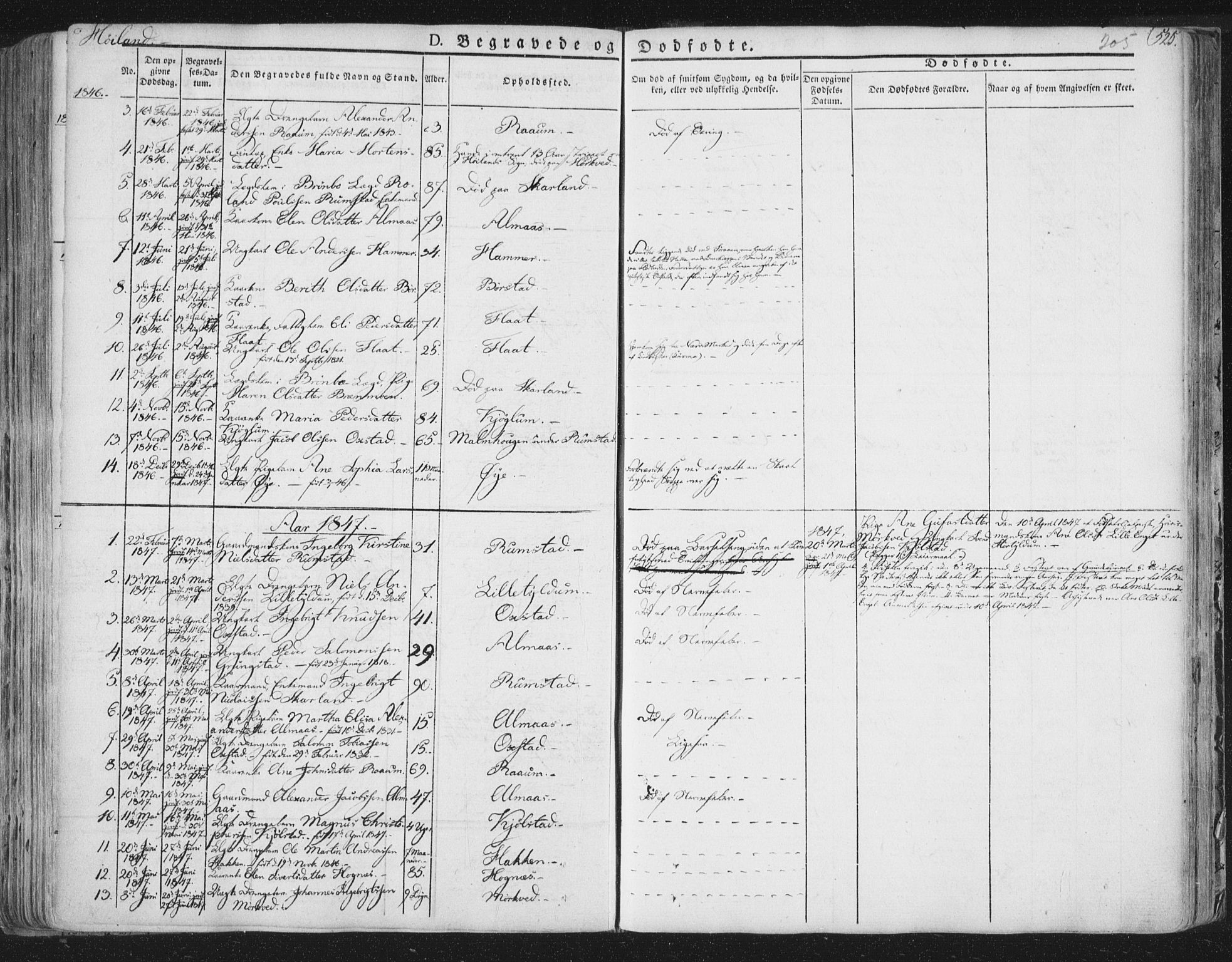 Ministerialprotokoller, klokkerbøker og fødselsregistre - Nord-Trøndelag, SAT/A-1458/758/L0513: Parish register (official) no. 758A02 /2, 1839-1868, p. 205