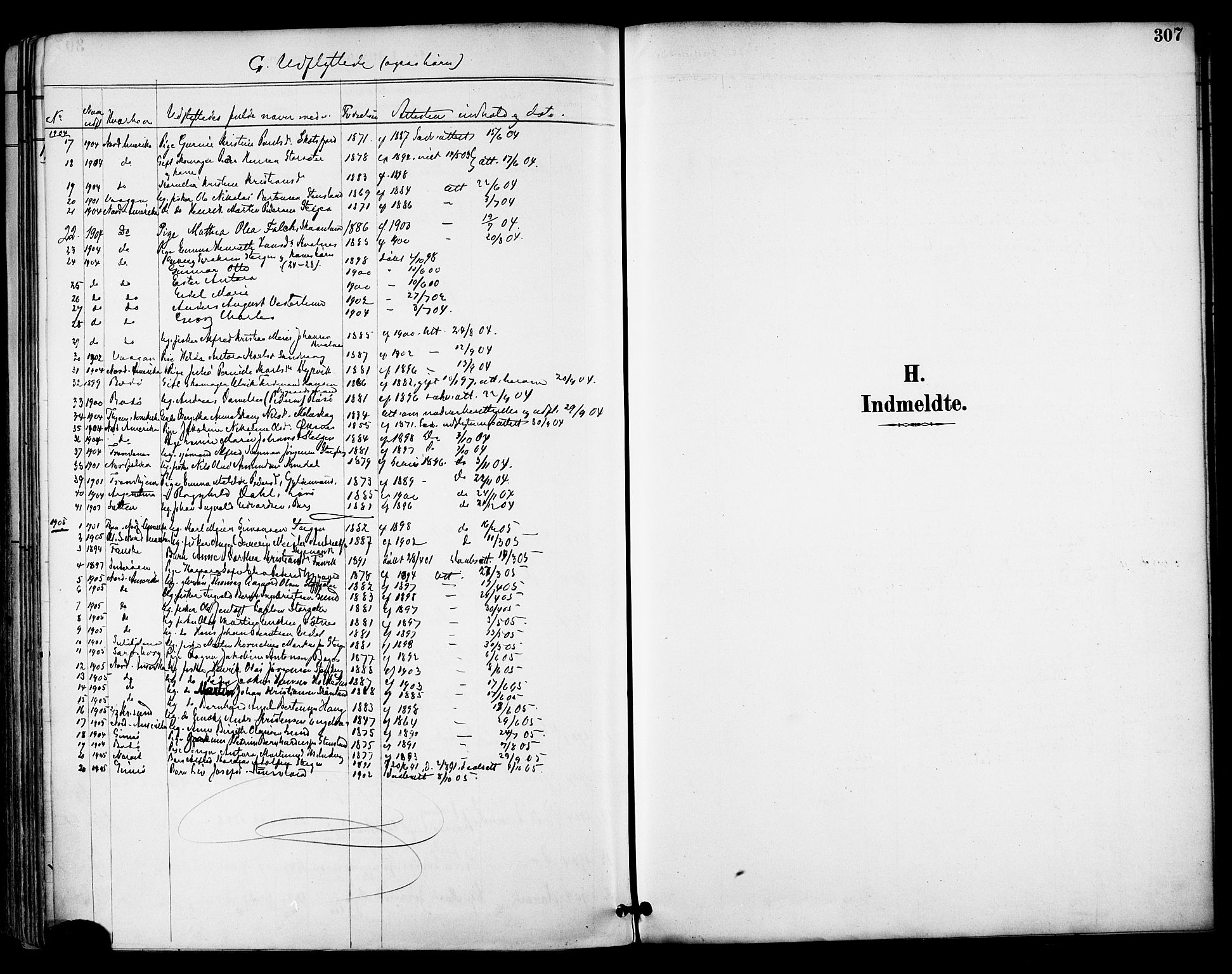 Ministerialprotokoller, klokkerbøker og fødselsregistre - Nordland, SAT/A-1459/855/L0803: Parish register (official) no. 855A11, 1887-1905, p. 307