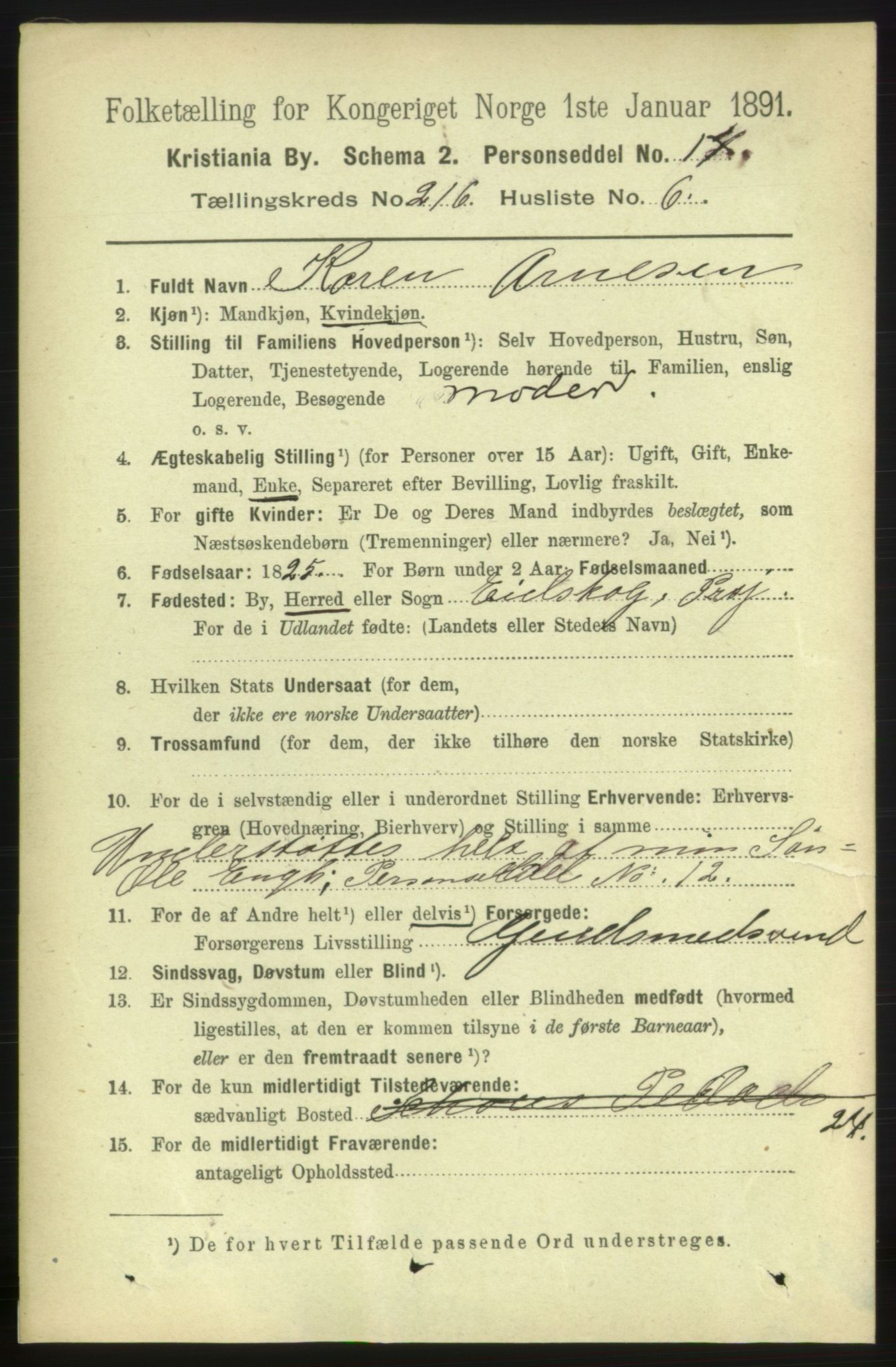 RA, 1891 census for 0301 Kristiania, 1891, p. 128293