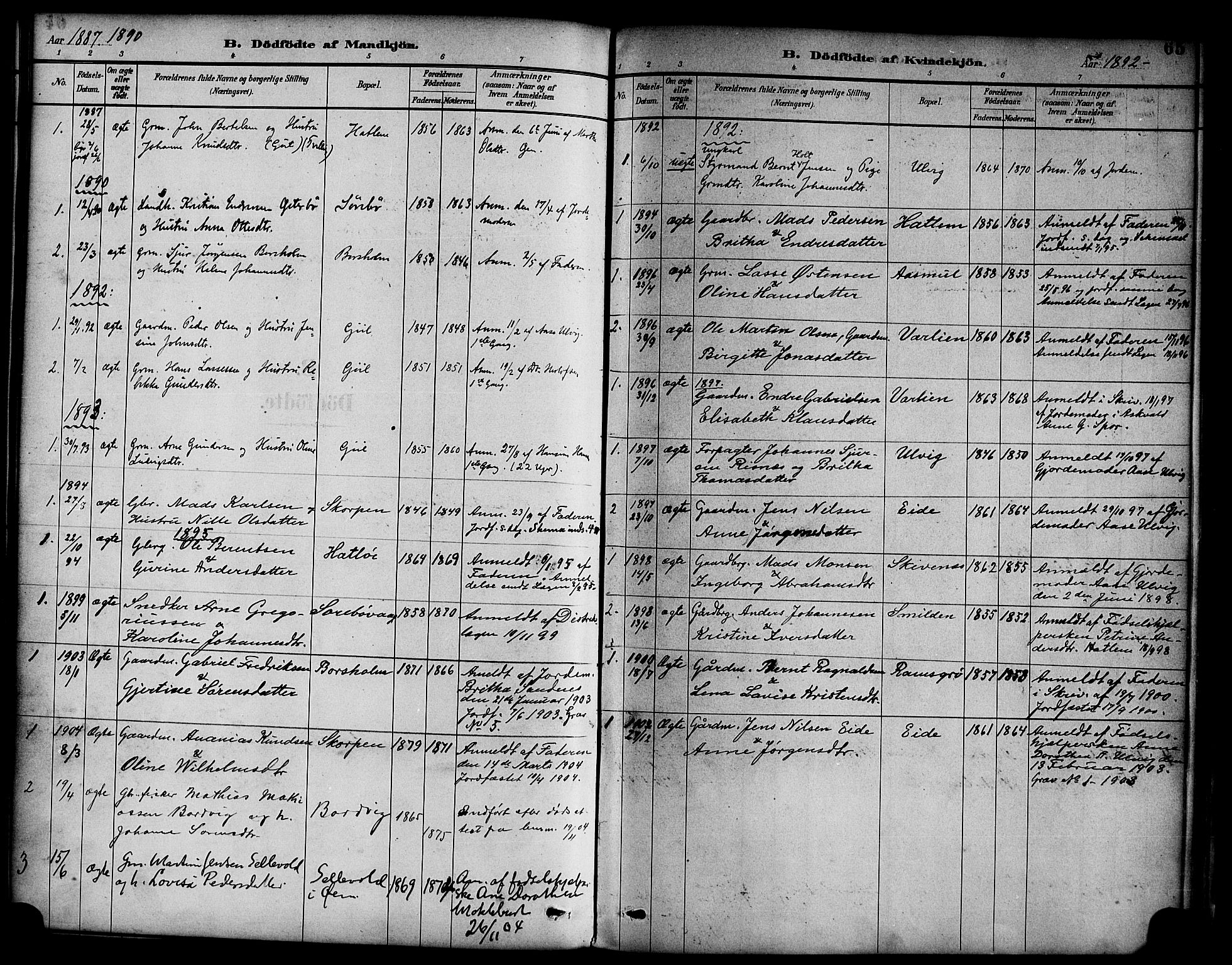 Hyllestad sokneprestembete, SAB/A-80401: Parish register (official) no. D 1, 1886-1905, p. 65