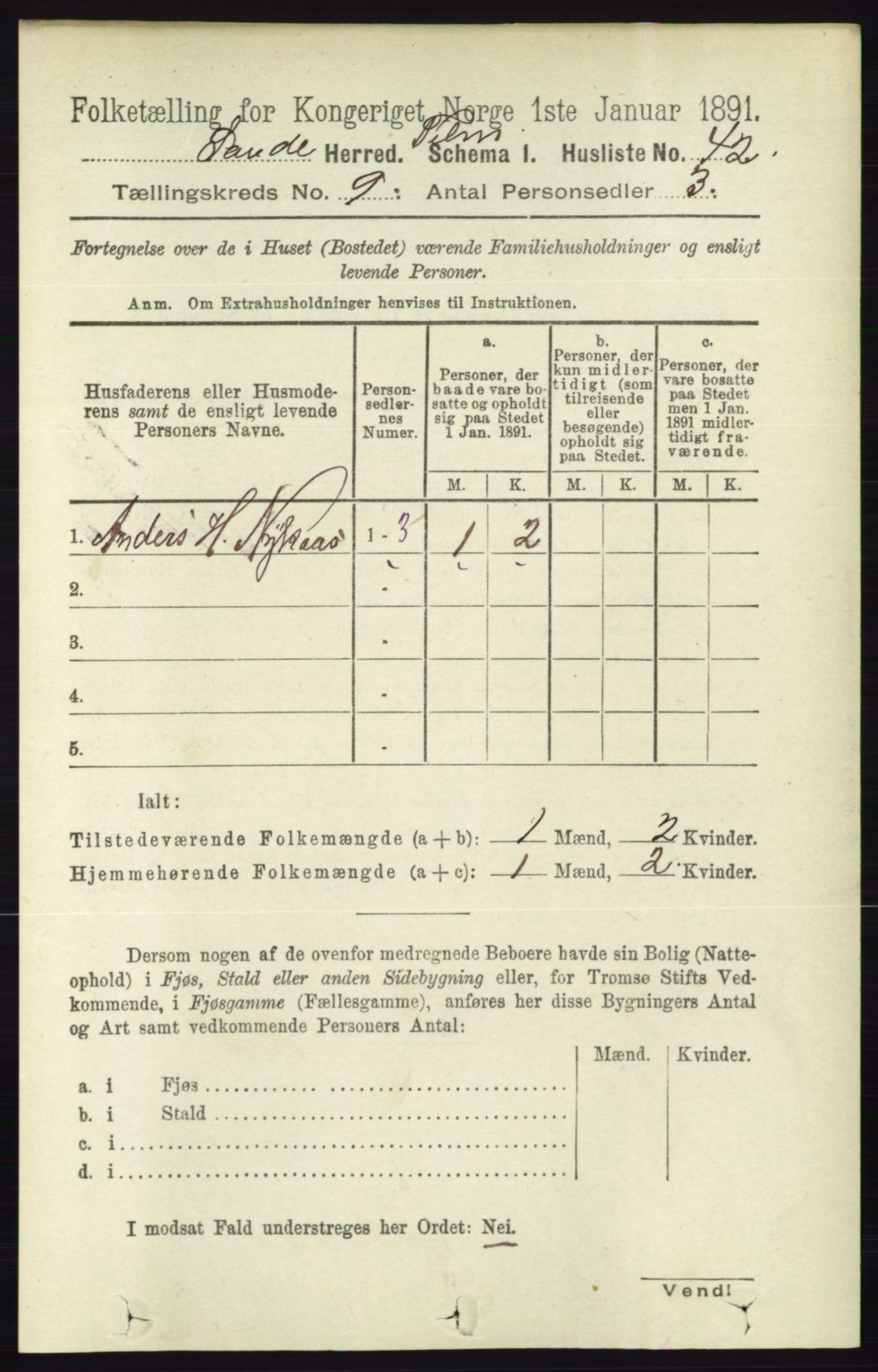 RA, 1891 census for 0822 Sauherad, 1891, p. 2702