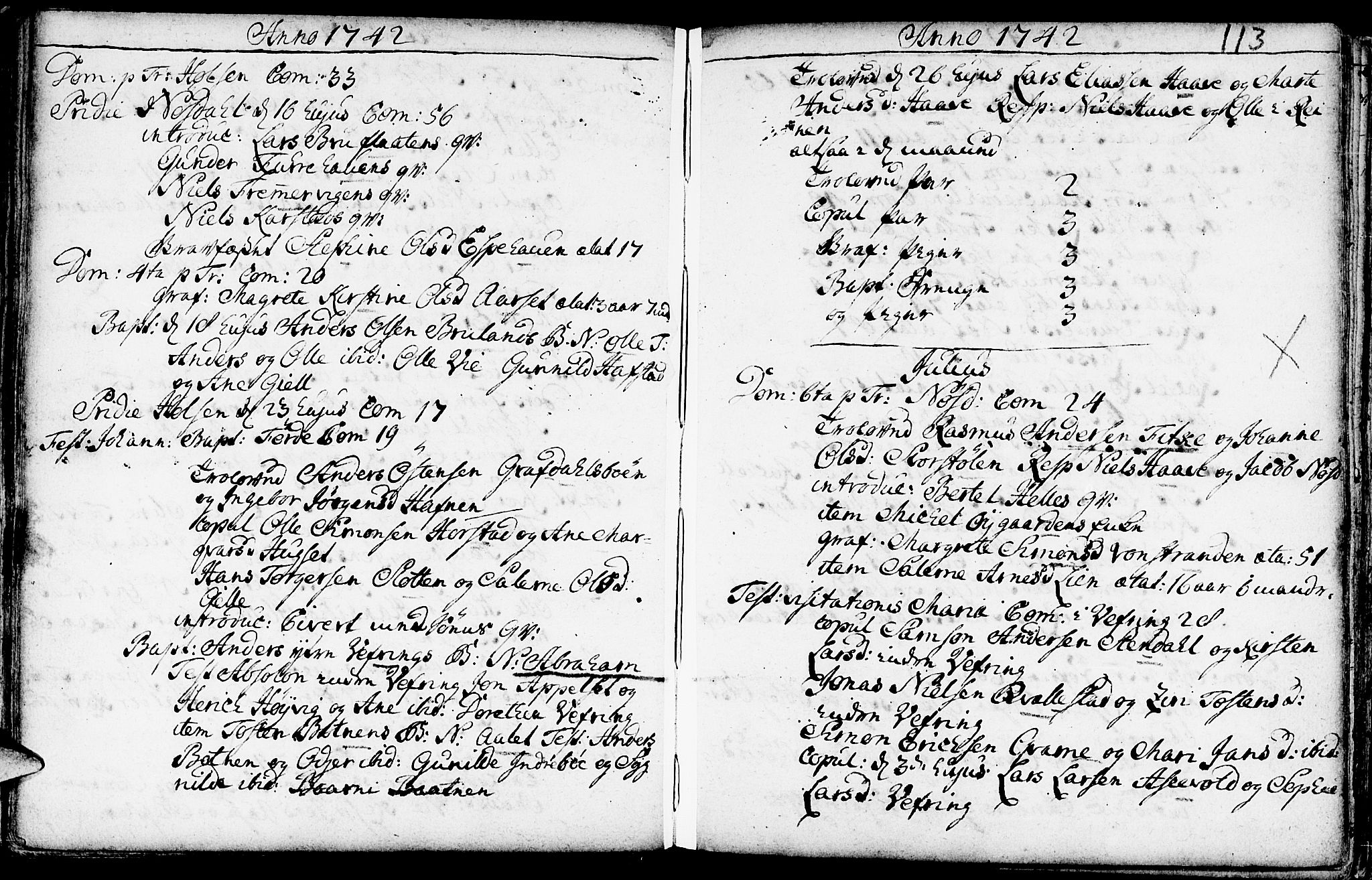 Førde sokneprestembete, SAB/A-79901/H/Haa/Haaa/L0002: Parish register (official) no. A 2, 1728-1748, p. 113