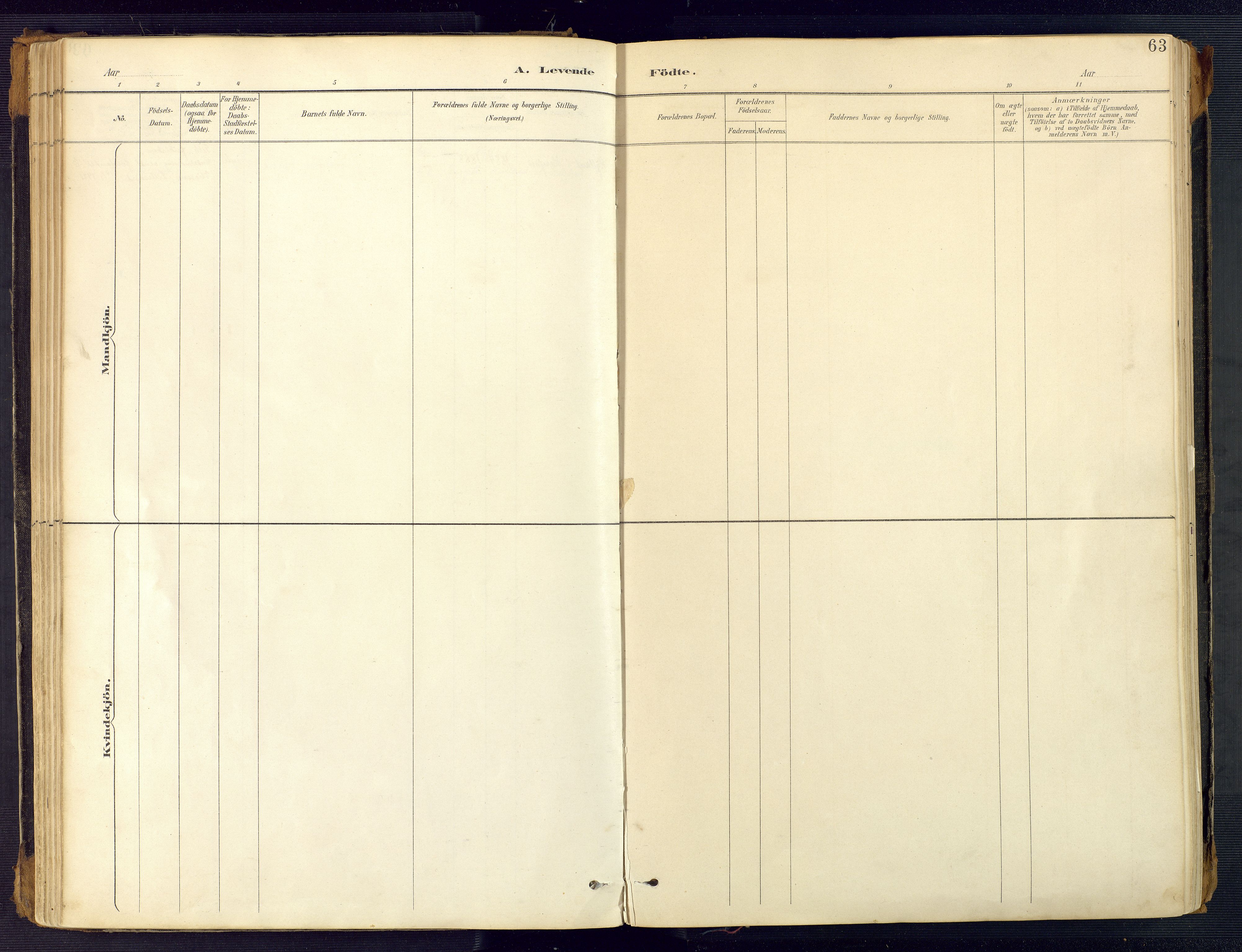 Herefoss sokneprestkontor, SAK/1111-0019/F/Fa/Faa/L0003: Parish register (official) no. A 3, 1887-1930, p. 63