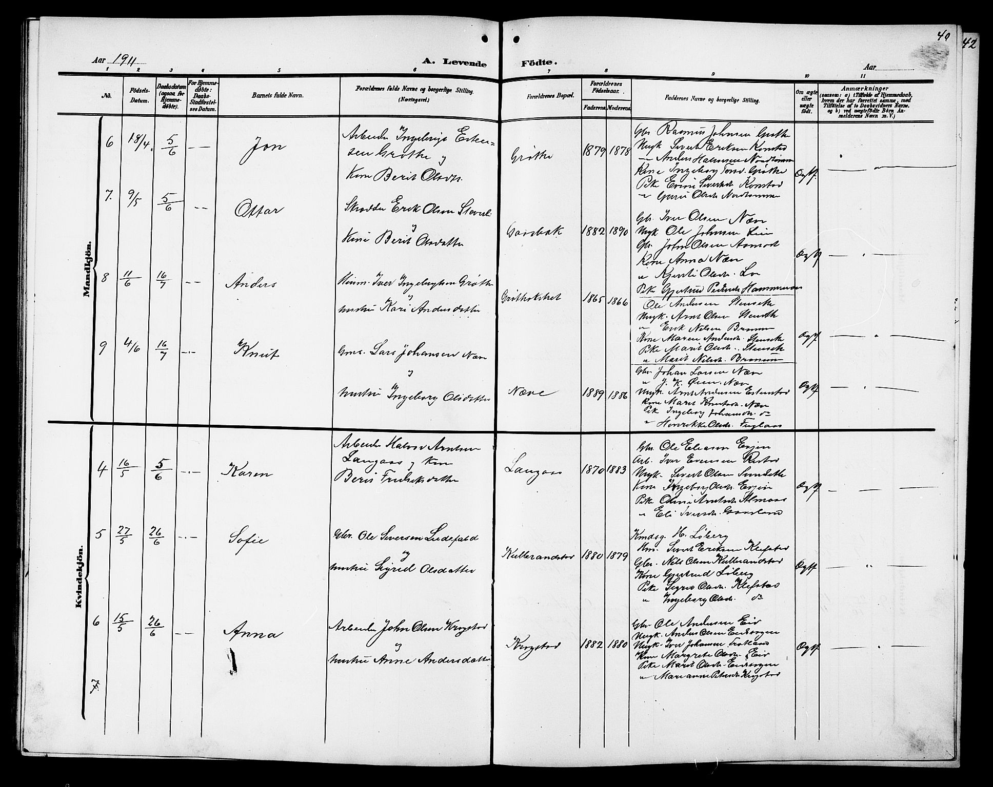 Ministerialprotokoller, klokkerbøker og fødselsregistre - Sør-Trøndelag, AV/SAT-A-1456/694/L1133: Parish register (copy) no. 694C05, 1901-1914, p. 40