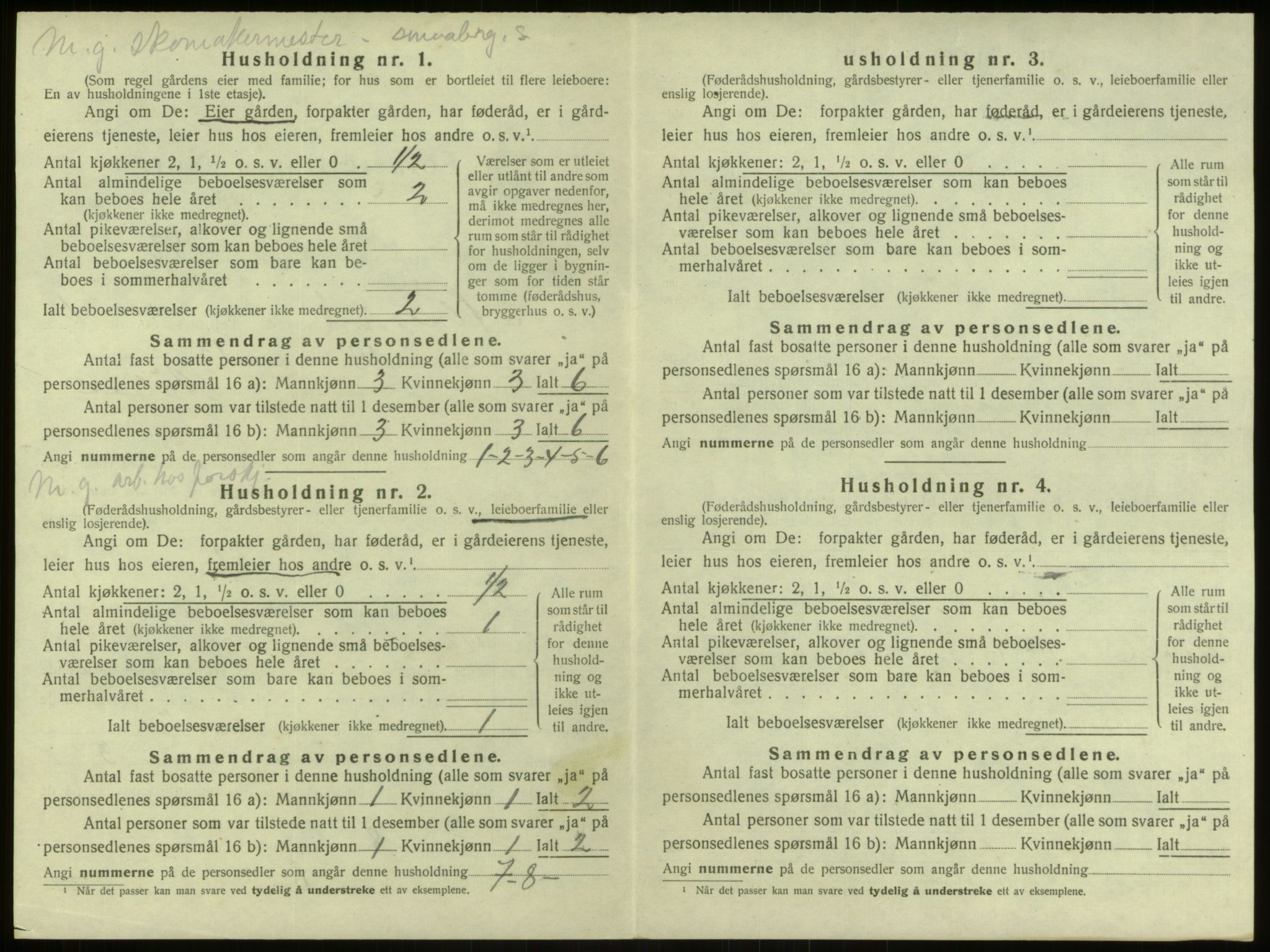 SAB, 1920 census for Alversund, 1920, p. 442