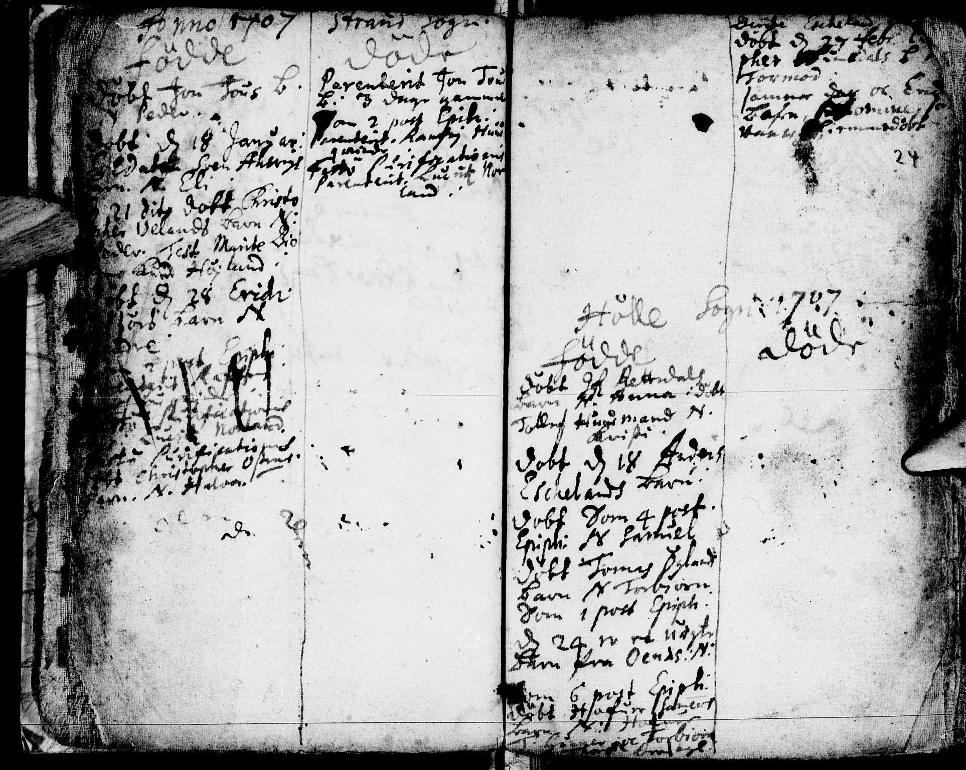 Strand sokneprestkontor, SAST/A-101828/H/Ha/Haa/L0001: Parish register (official) no. A 1, 1702-1745, p. 24