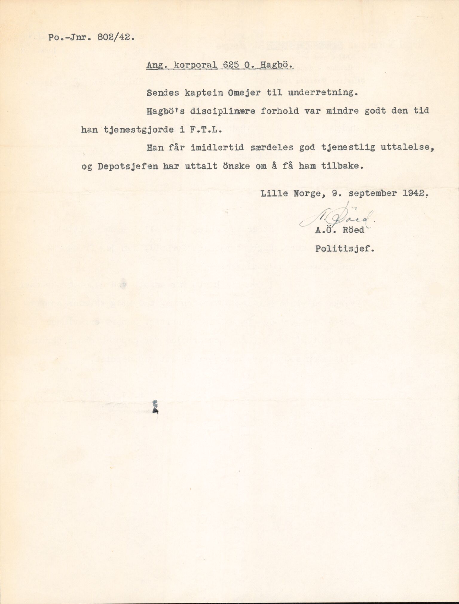 Forsvaret, Forsvarets overkommando/Luftforsvarsstaben, RA/RAFA-4079/P/Pa/L0024: Personellpapirer, 1910, p. 314