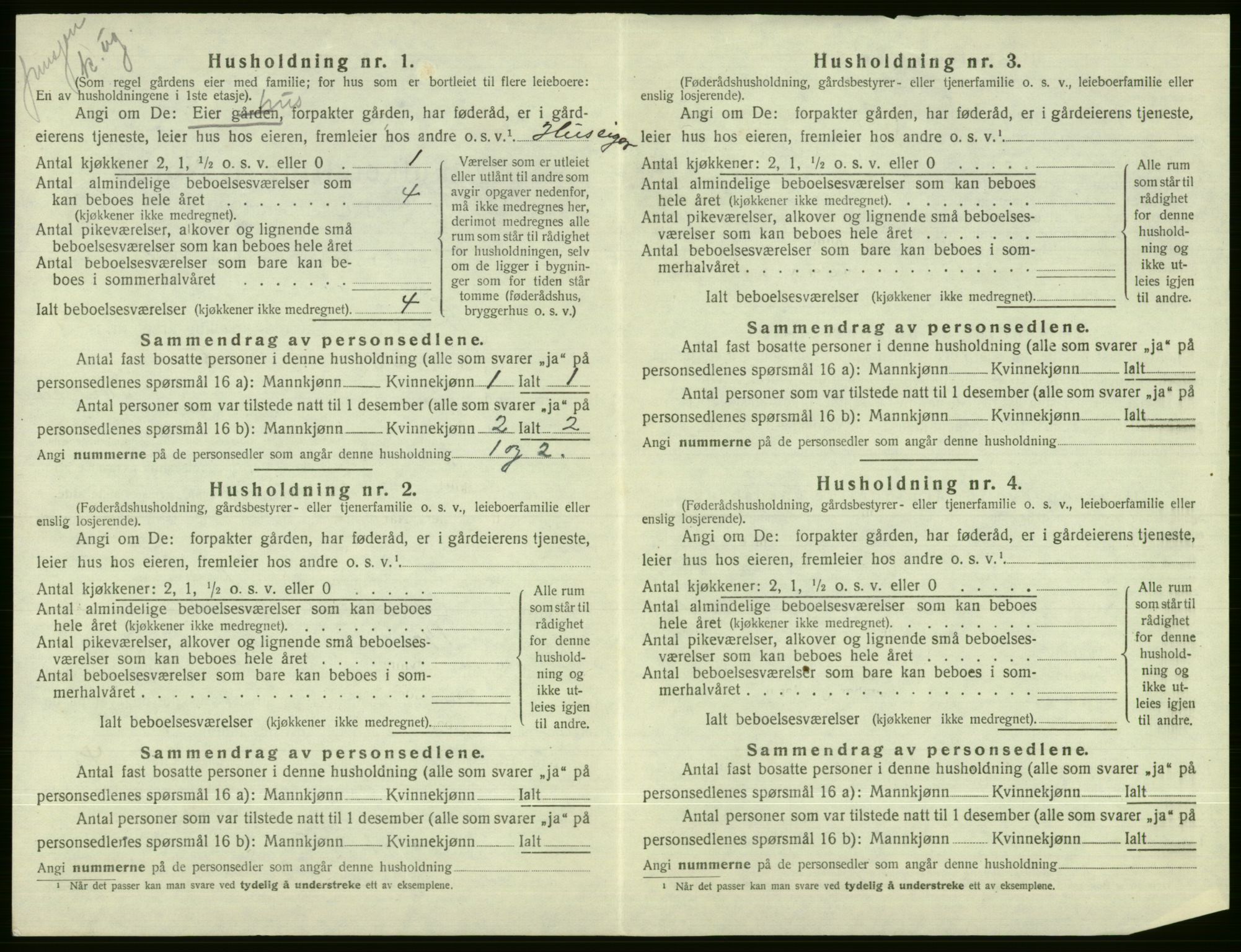 SAB, 1920 census for Voss, 1920, p. 2618