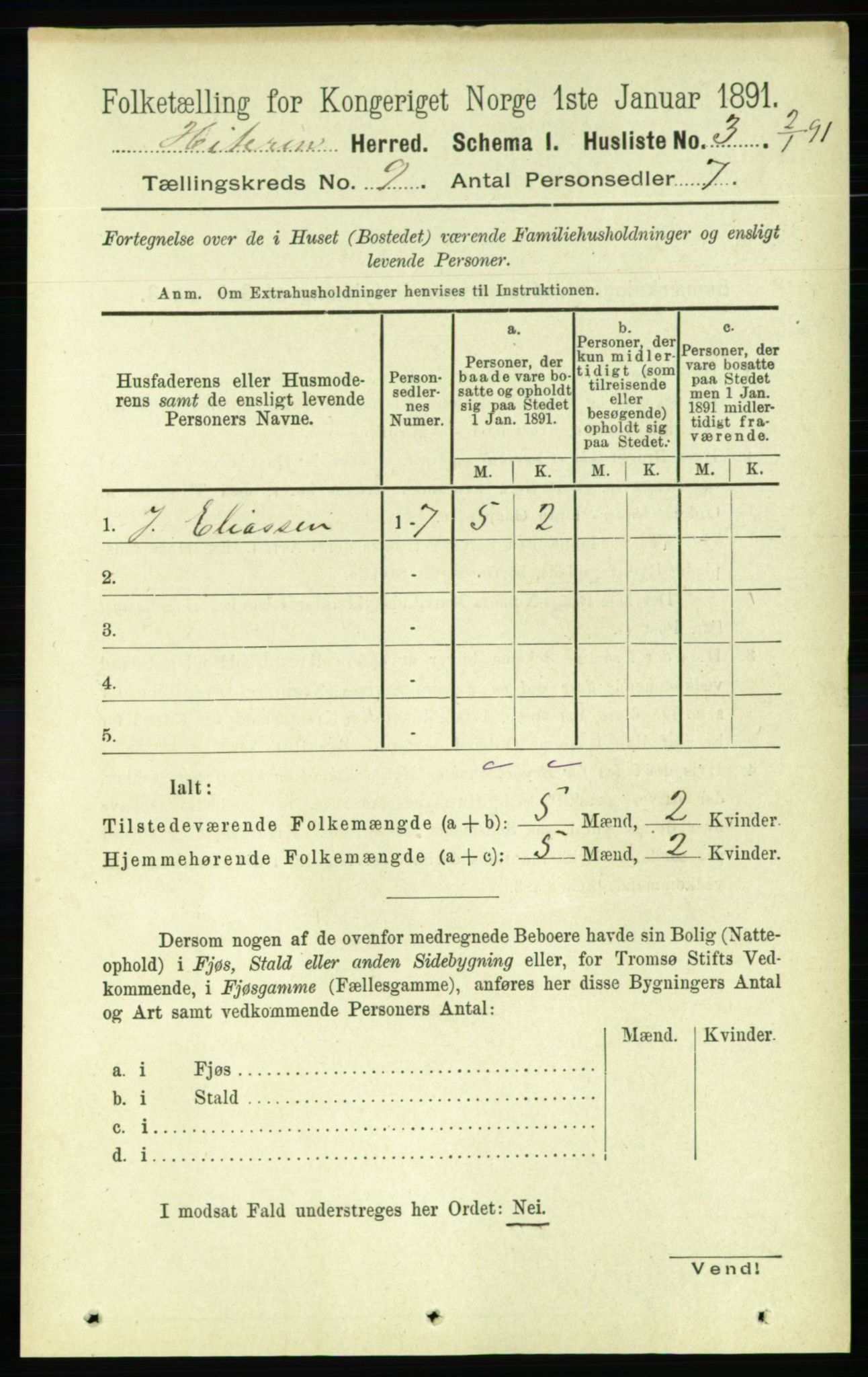 RA, 1891 census for 1617 Hitra, 1891, p. 1680