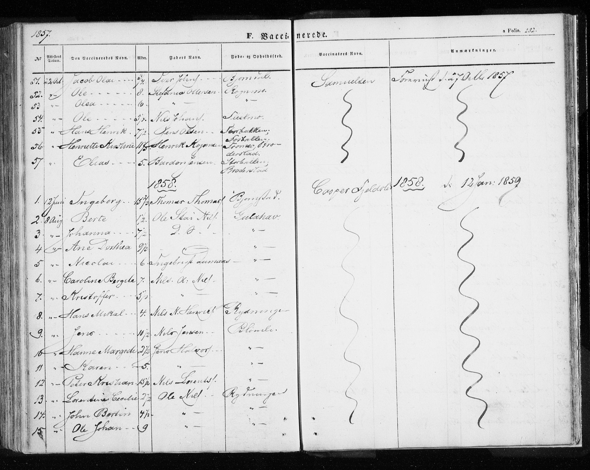 Målselv sokneprestembete, SATØ/S-1311/G/Ga/Gaa/L0003kirke: Parish register (official) no. 3, 1853-1863, p. 282