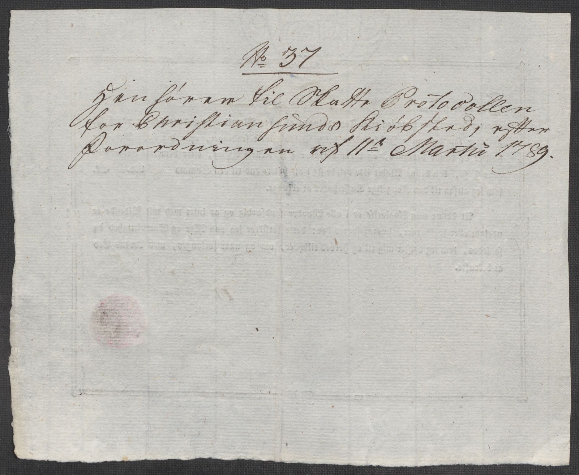 Rentekammeret inntil 1814, Reviderte regnskaper, Mindre regnskaper, AV/RA-EA-4068/Rf/Rfe/L0008: Kristiansand. Kristiansund. Fredrikshald (Halden), 1789, p. 263