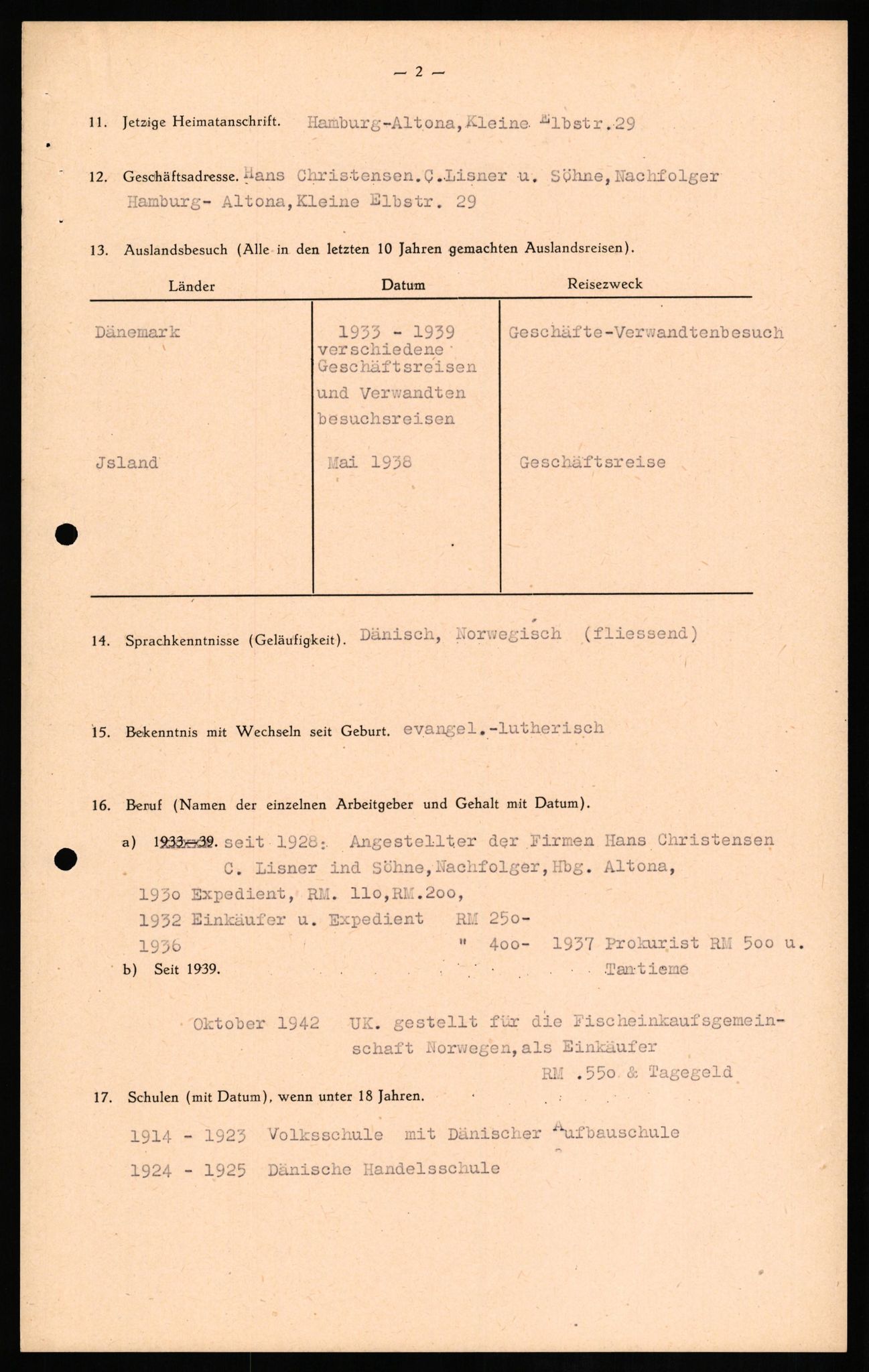 Forsvaret, Forsvarets overkommando II, AV/RA-RAFA-3915/D/Db/L0015: CI Questionaires. Tyske okkupasjonsstyrker i Norge. Tyskere., 1945-1946, p. 132