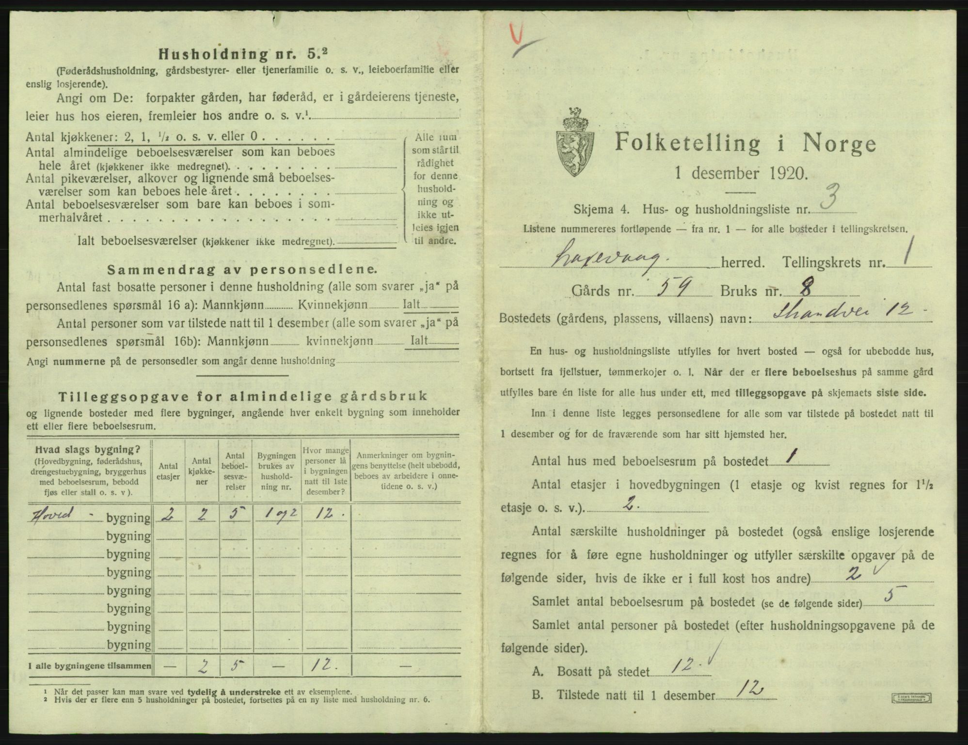 SAB, 1920 census for Laksevåg, 1920, p. 44