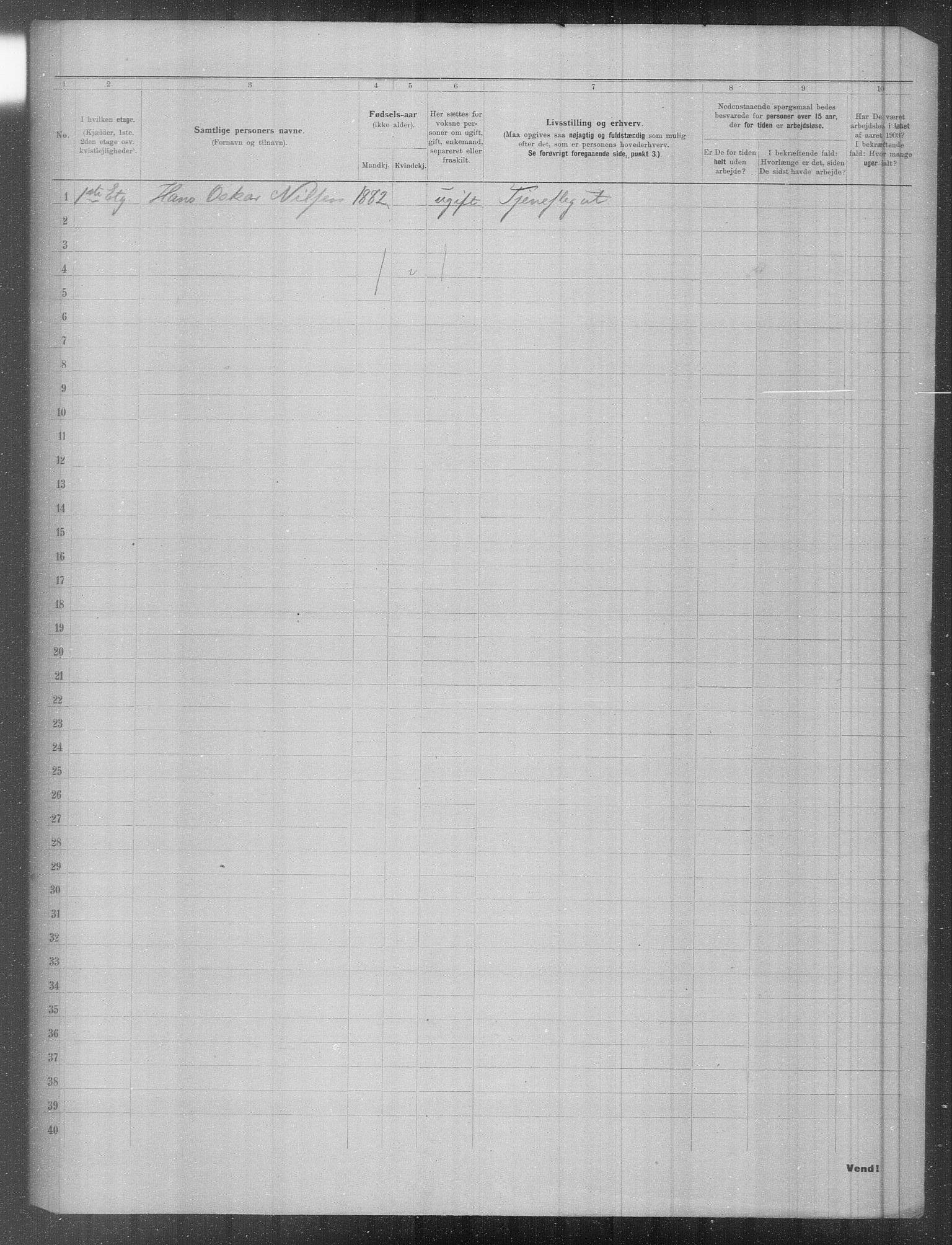 OBA, Municipal Census 1903 for Kristiania, 1903, p. 1444